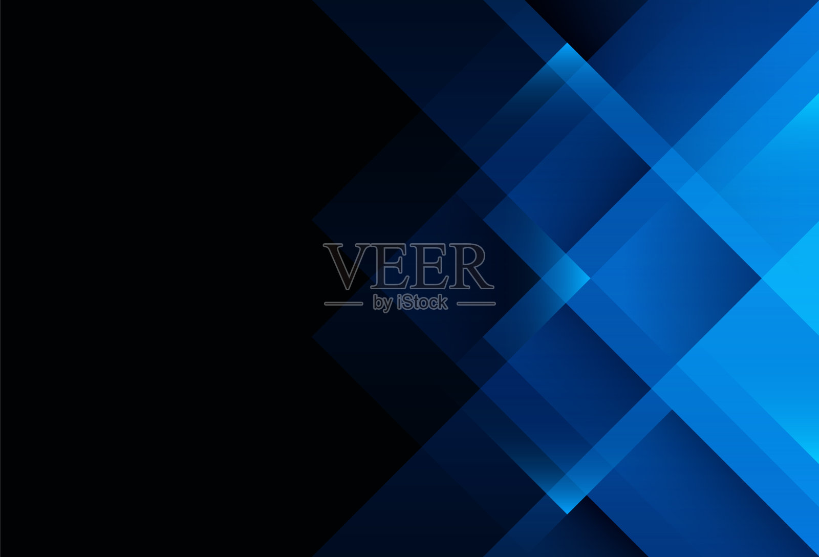 抽象的深蓝色背景与闪亮的几何形状图形。现代企业的概念。蓝色方块叠加层向量。适合商业，企业，横幅，演示，海报，网站插画图片素材