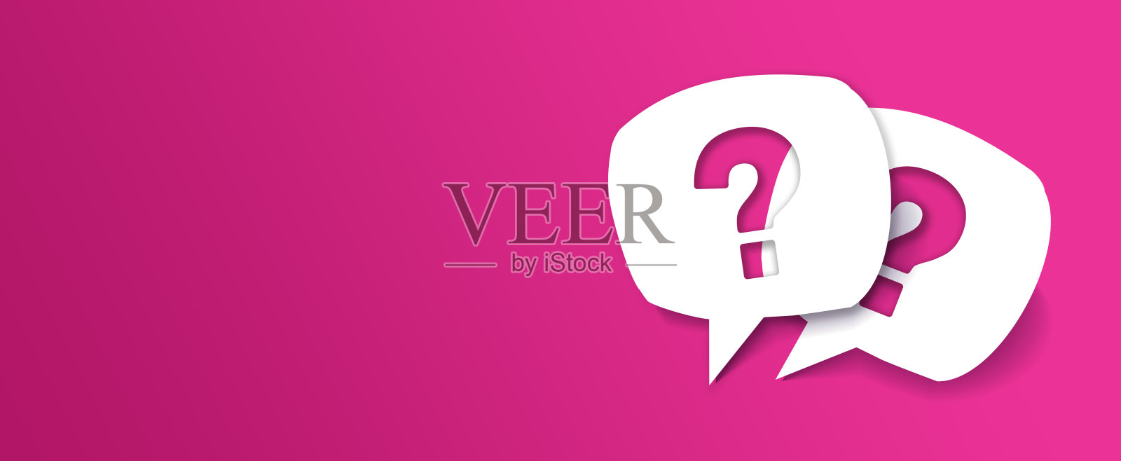 纸上的问号泡。粉红色的背景。寻求帮助。插画图片素材