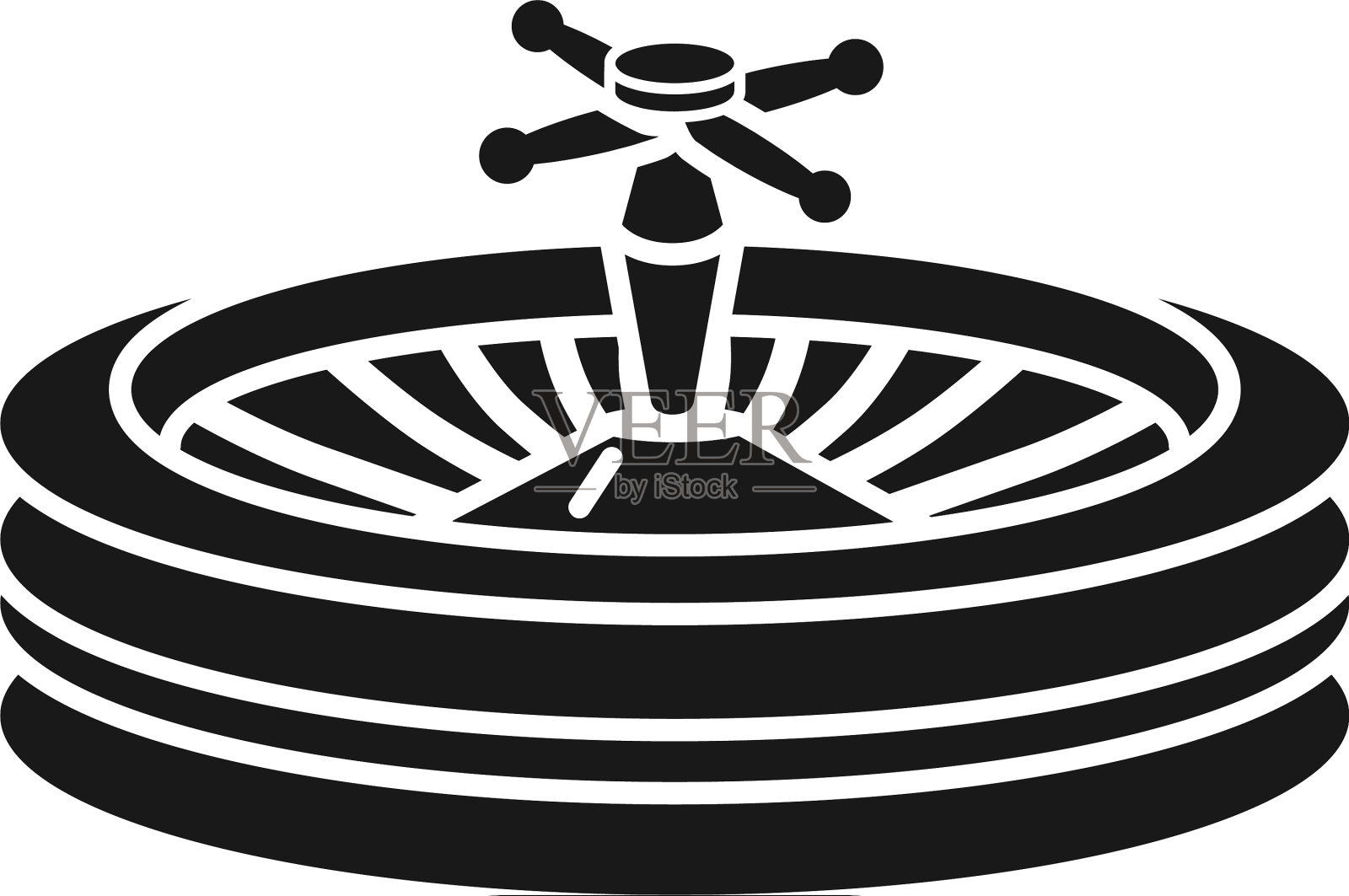 赌场轮盘图标风格简单图标素材