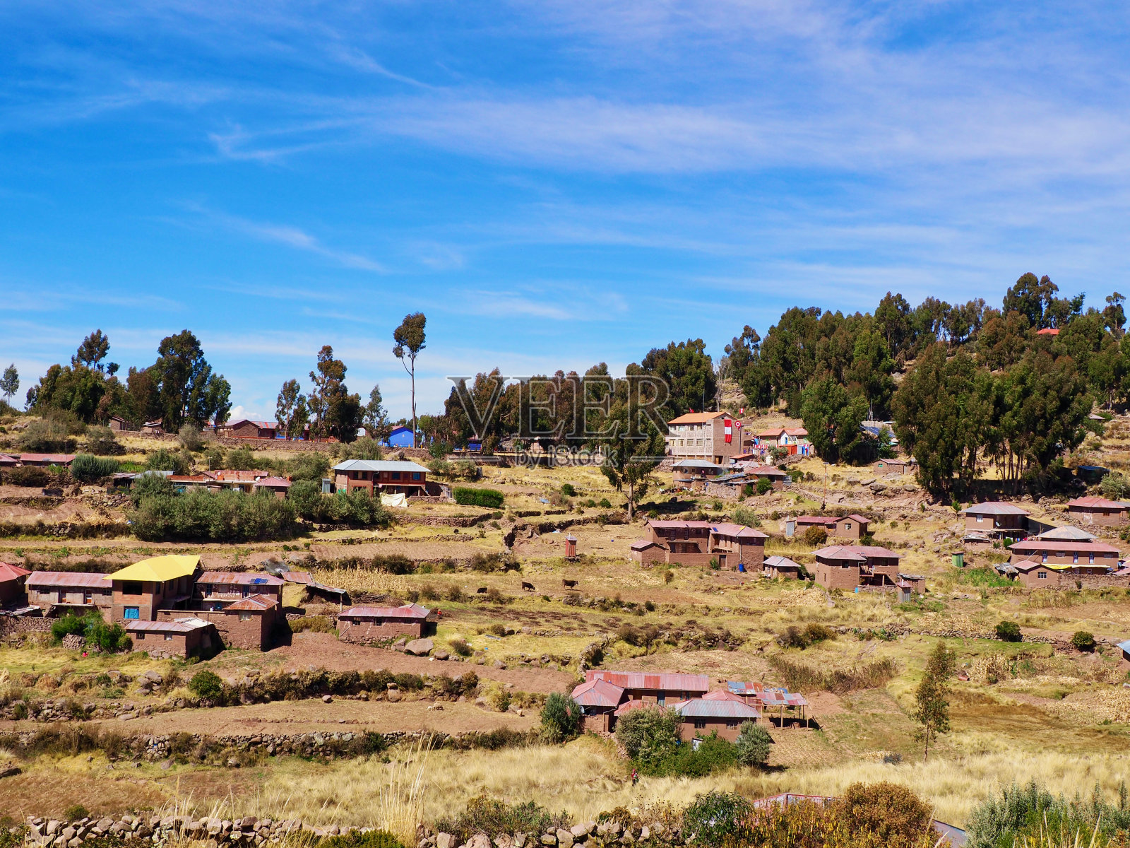 Taquile岛。Titicaca照片摄影图片