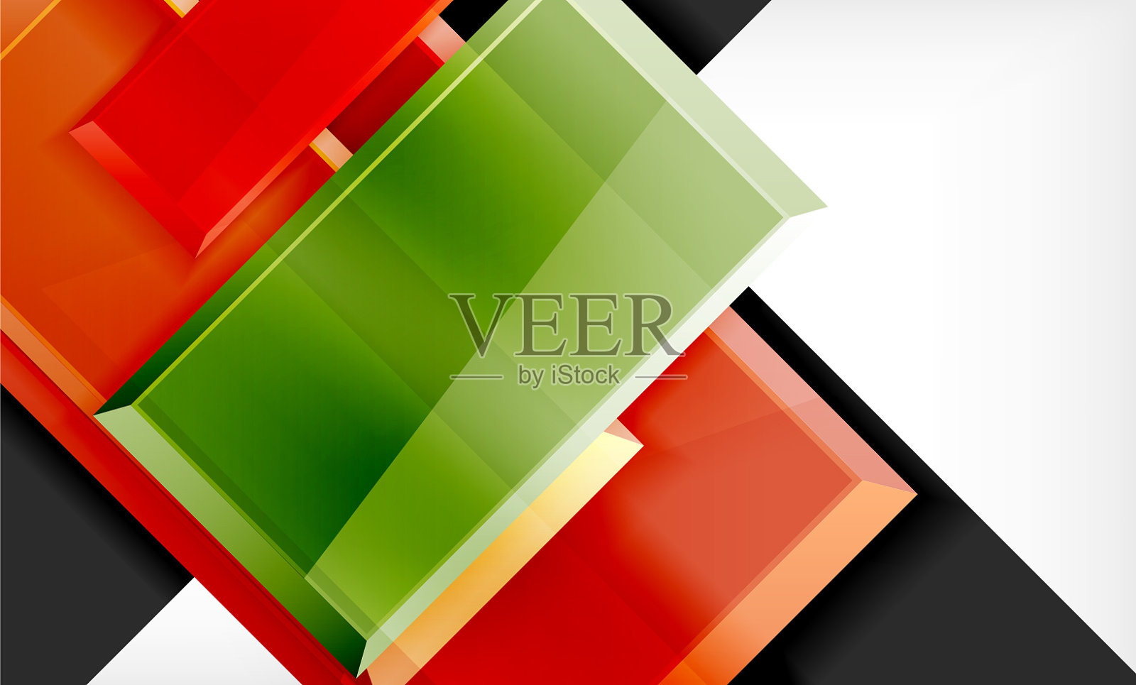 色彩鲜艳的方形几何块插画图片素材