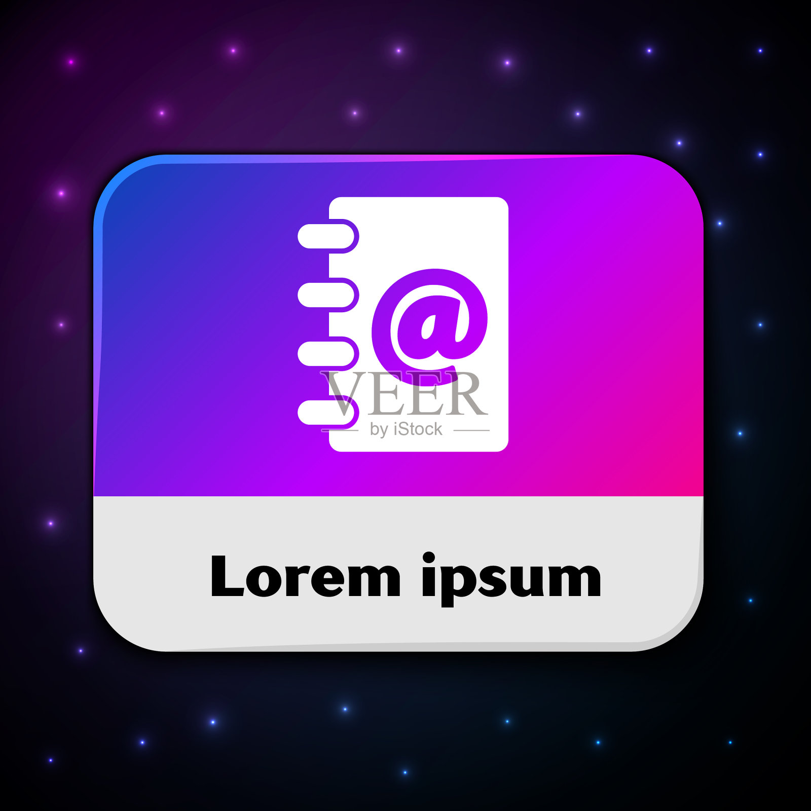 白色地址簿图标孤立在黑色图标素材