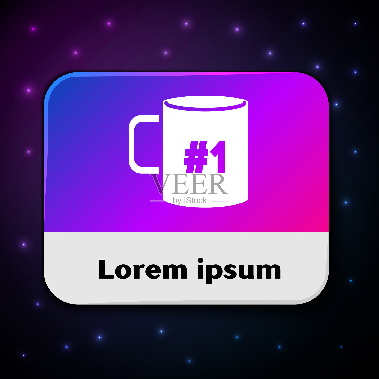 白色咖啡杯扁平图标孤立在黑色插画图片素材