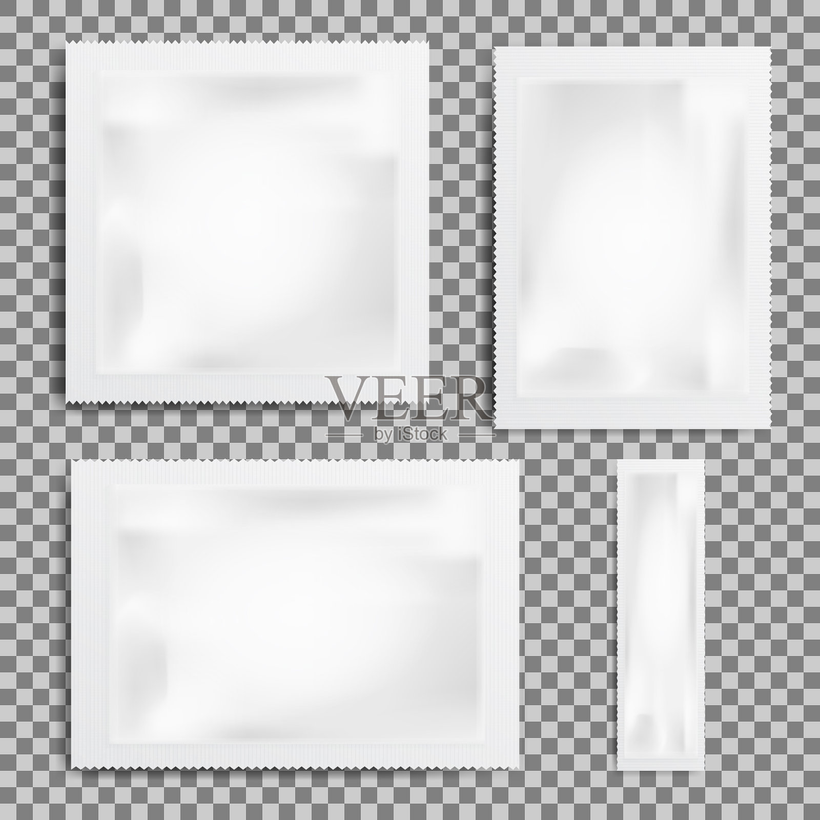 设置现实的白色空白模板包装插画图片素材