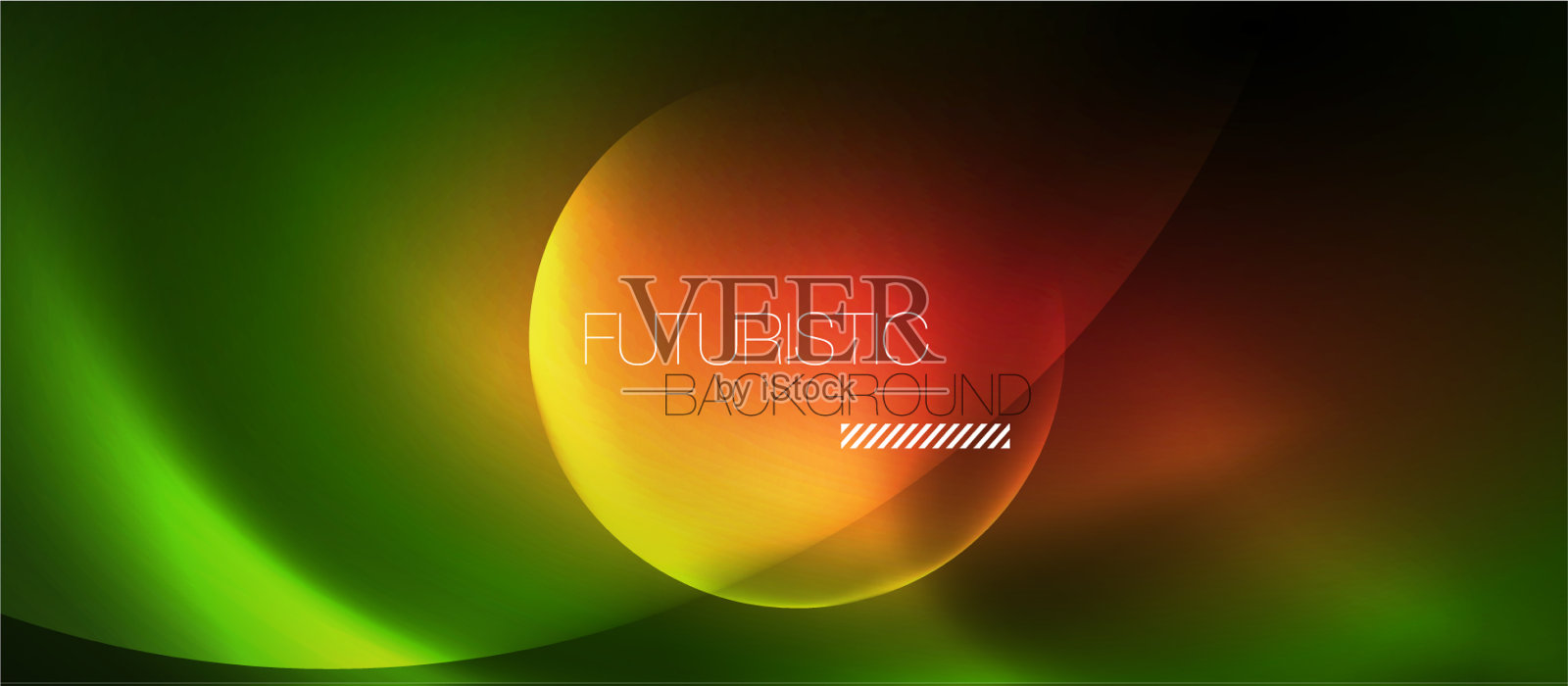 霓虹灯发光的圆圈抽象背景插画图片素材