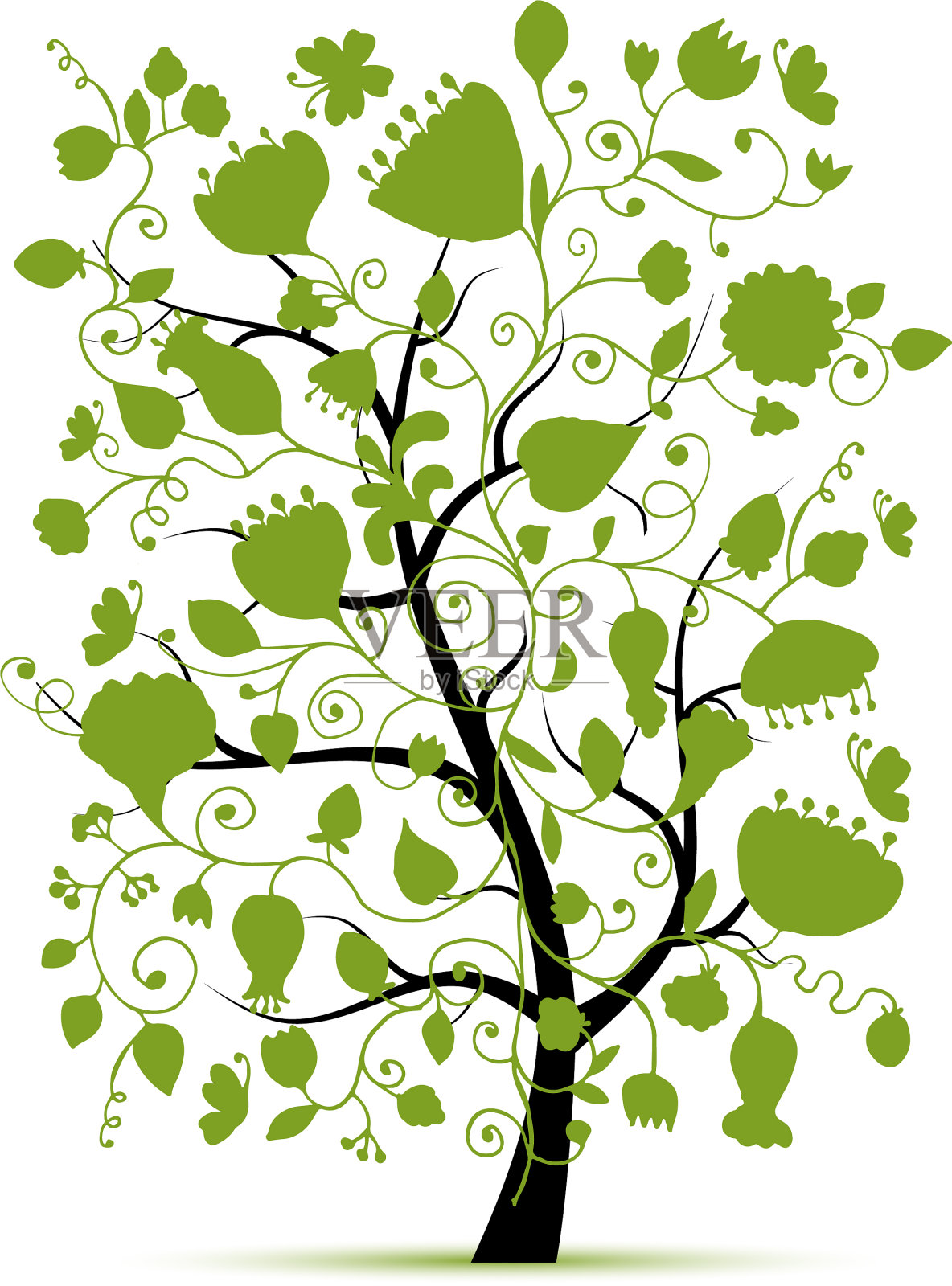 为您设计的艺术花树设计元素图片