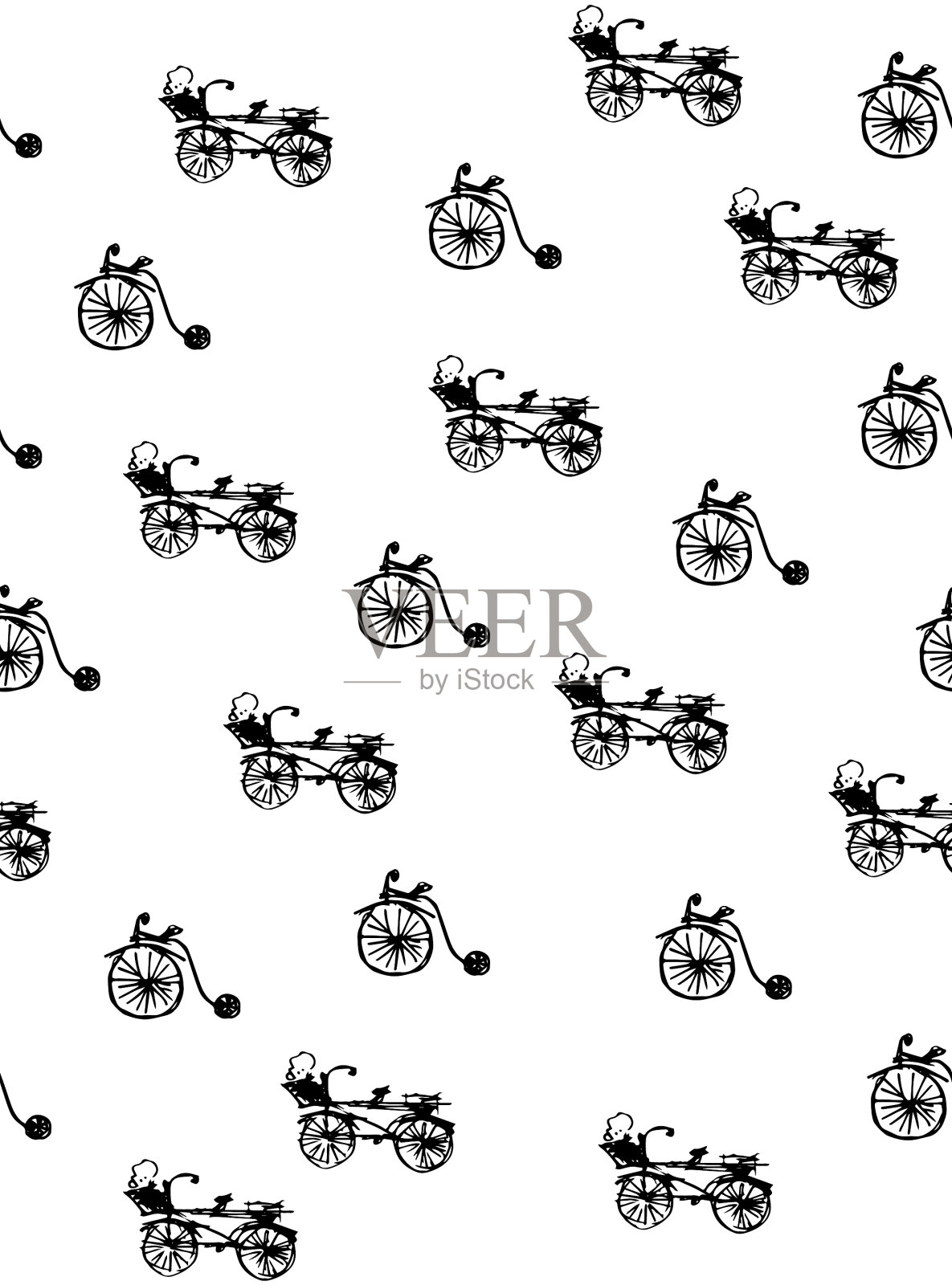 黑色的循环模式插画图片素材