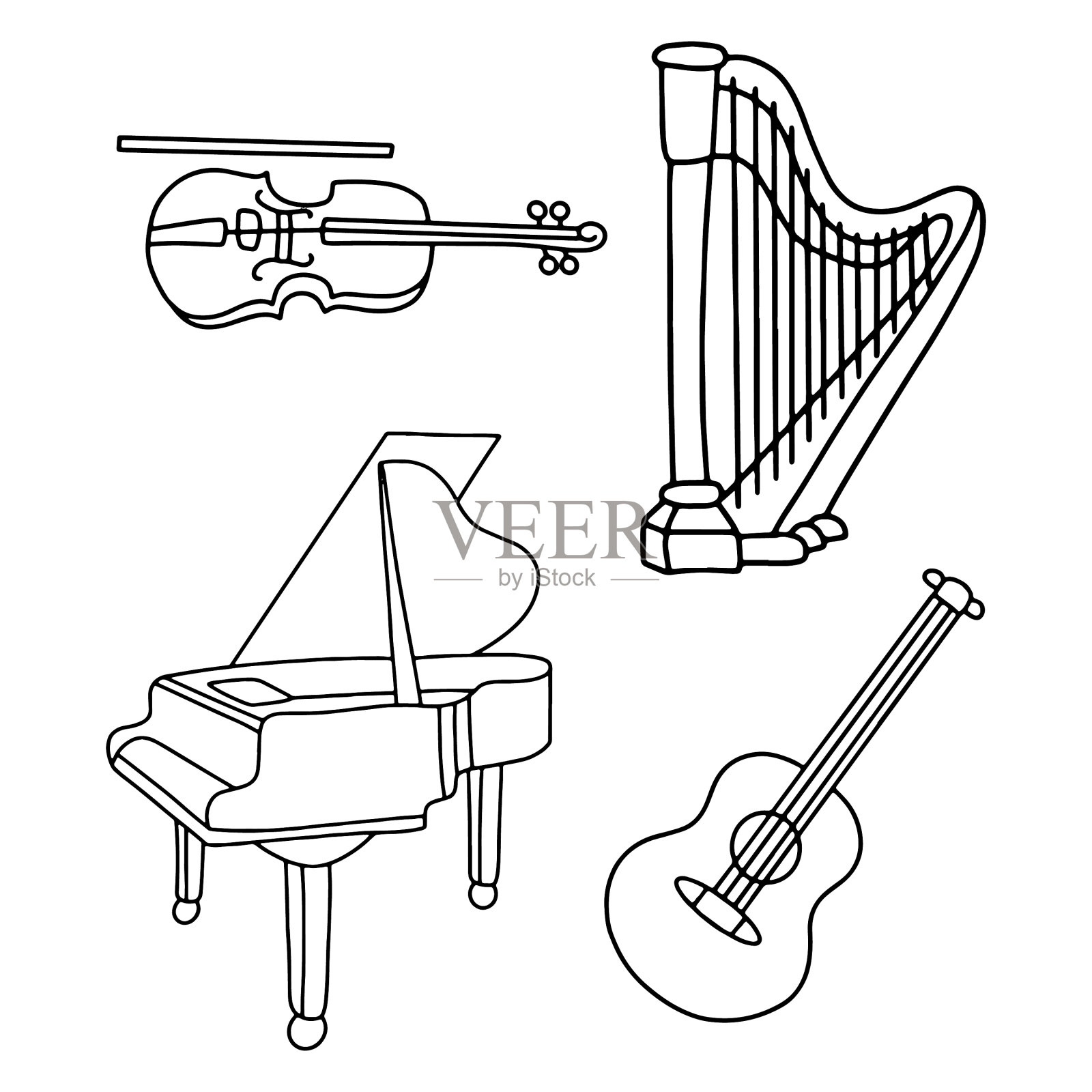 乐器插画图片素材