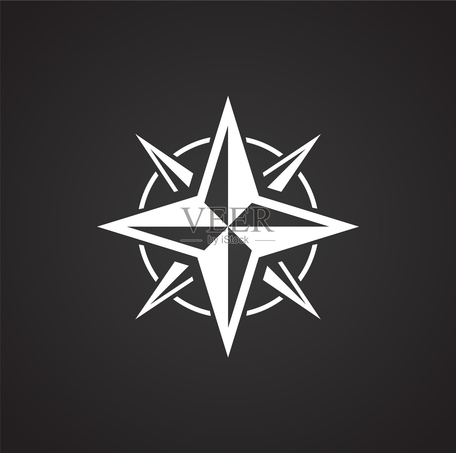 罗盘图标的背景图形和网络图标素材