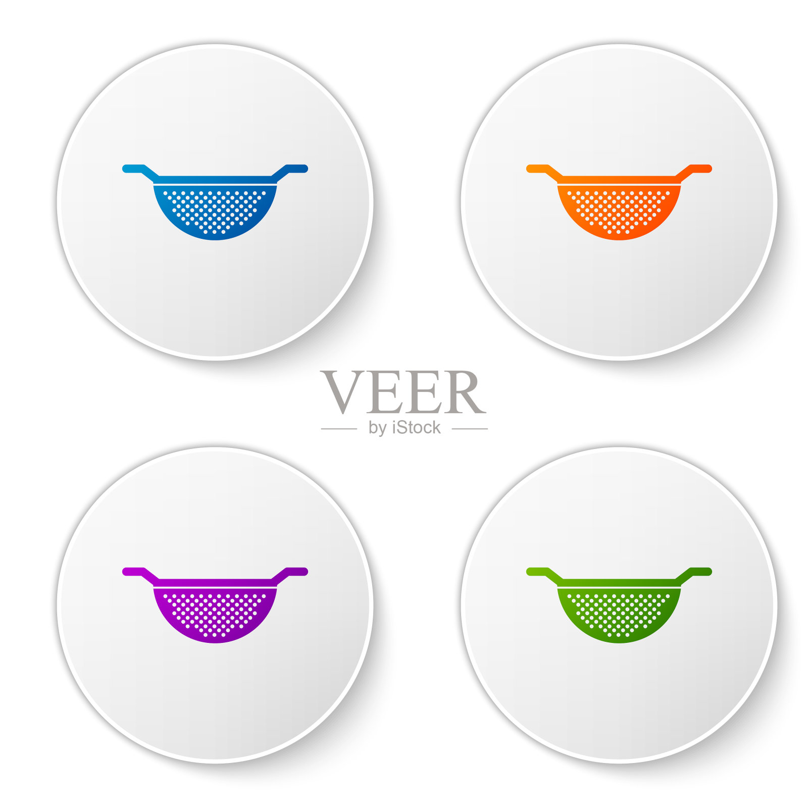 颜色厨房滤器图标孤立在白色图标素材