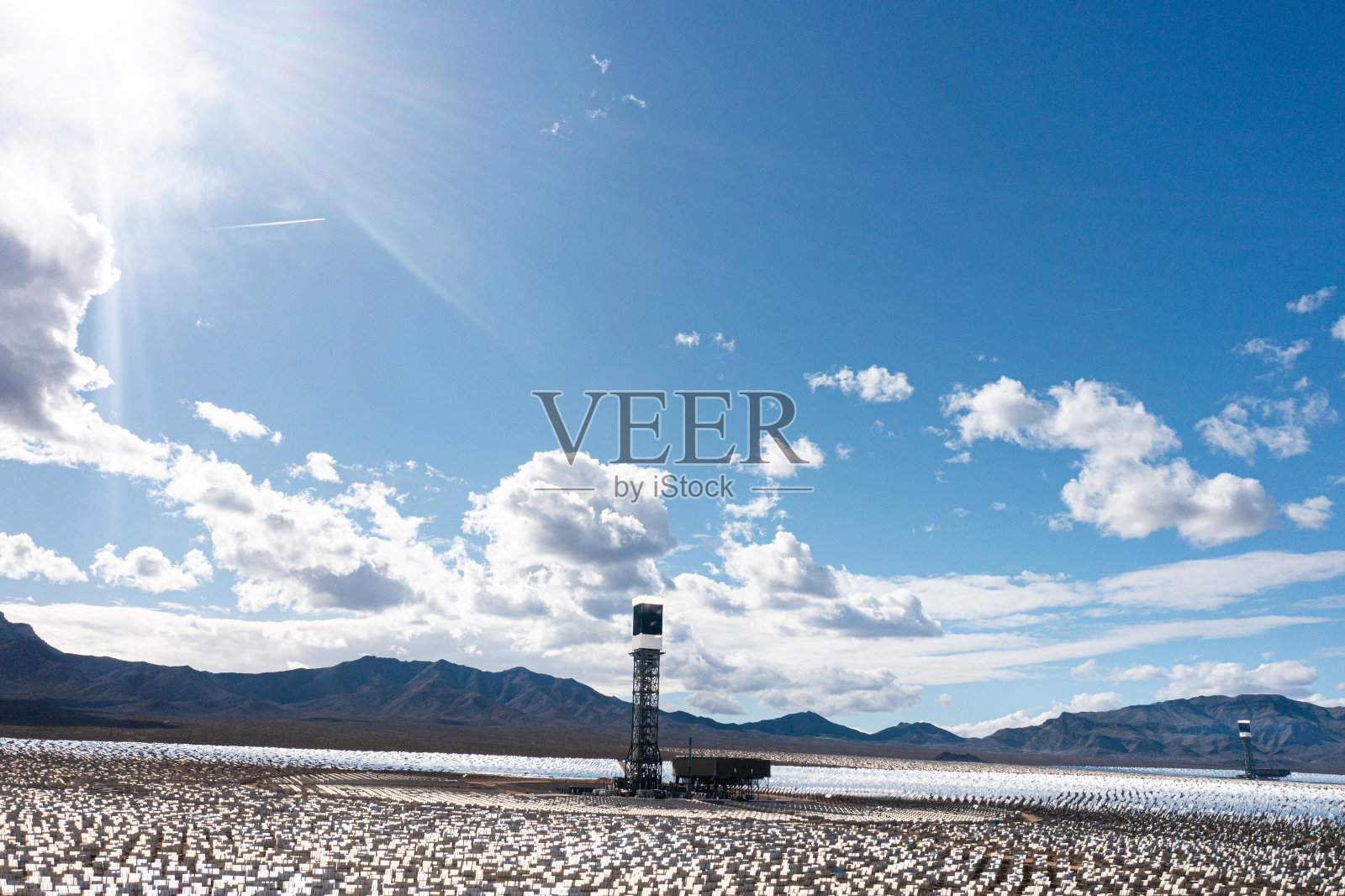 艾文帕太阳能热电厂天线照片摄影图片