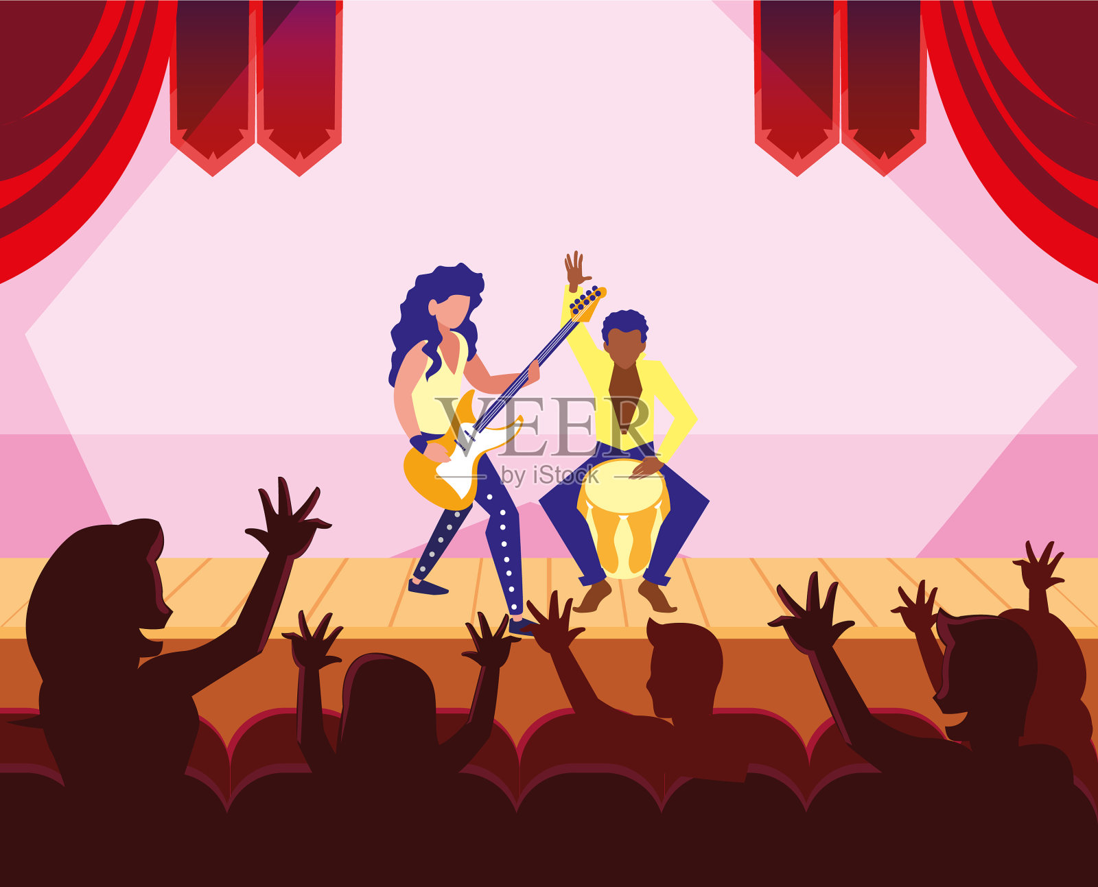 人音乐家音乐会活动设计插画图片素材