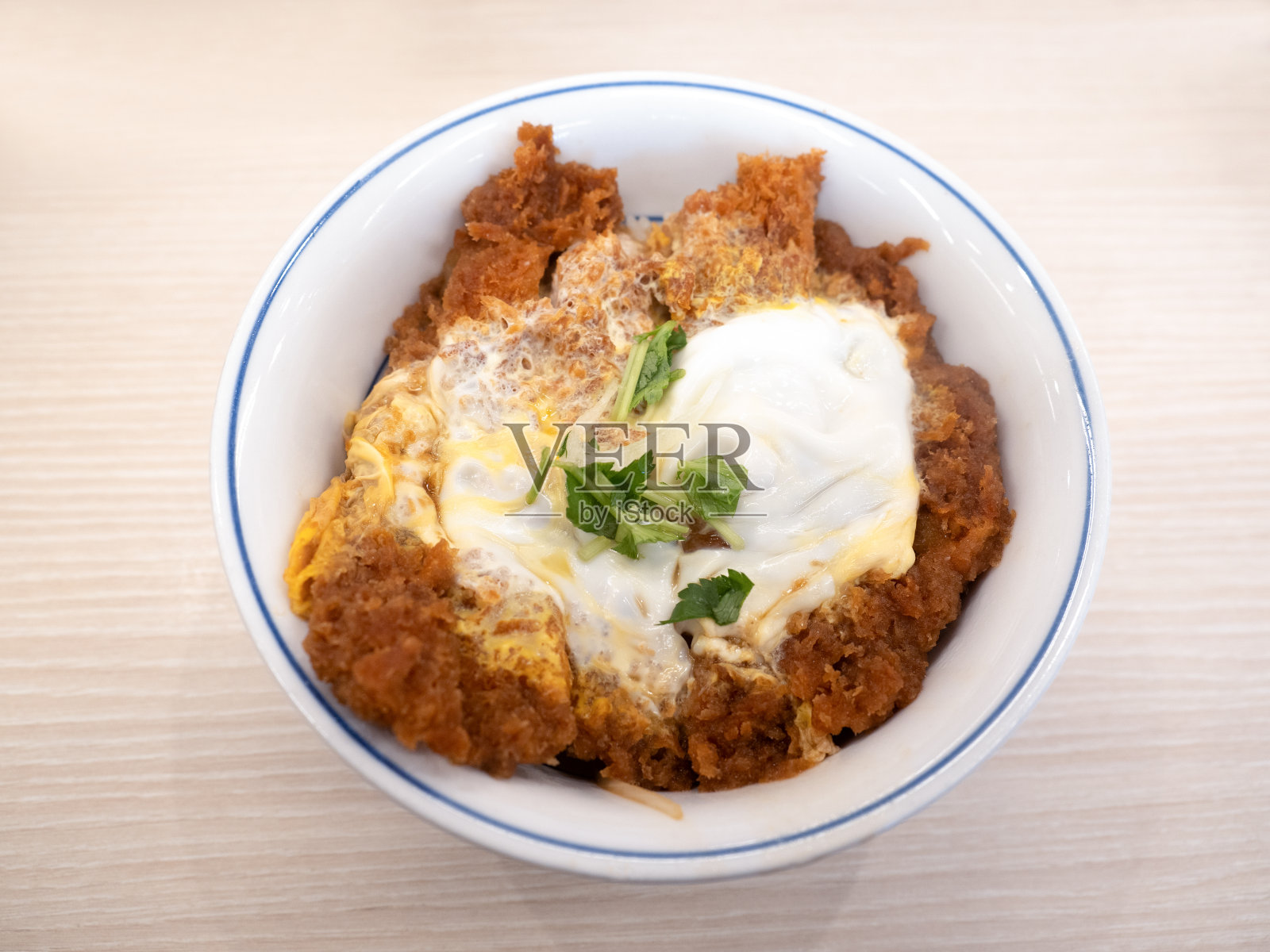 猪排饭照片摄影图片