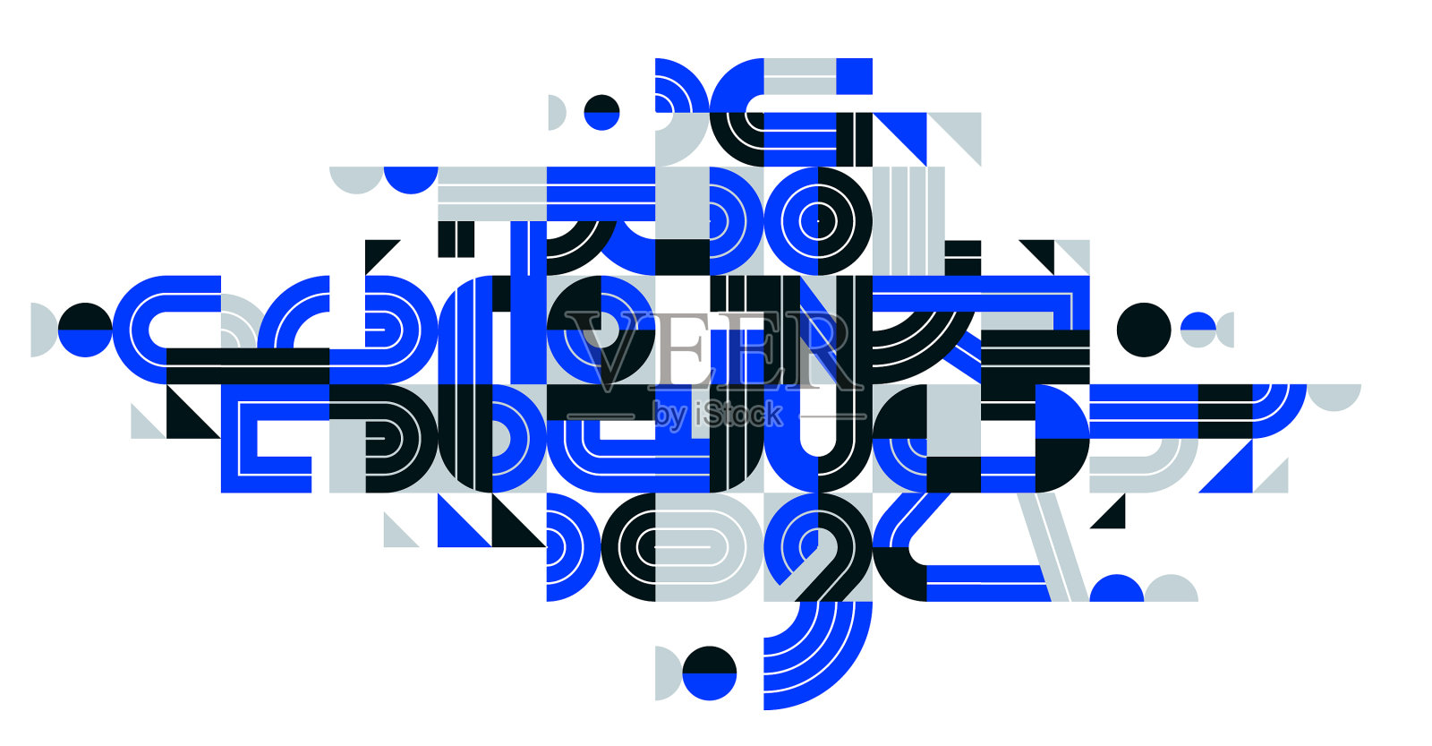 抽象现代时尚设计蓝色几何设计元素图片