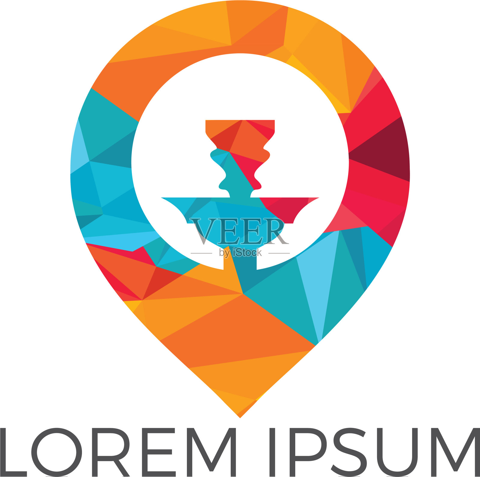 Sheesha和地图指针标志设计插画图片素材