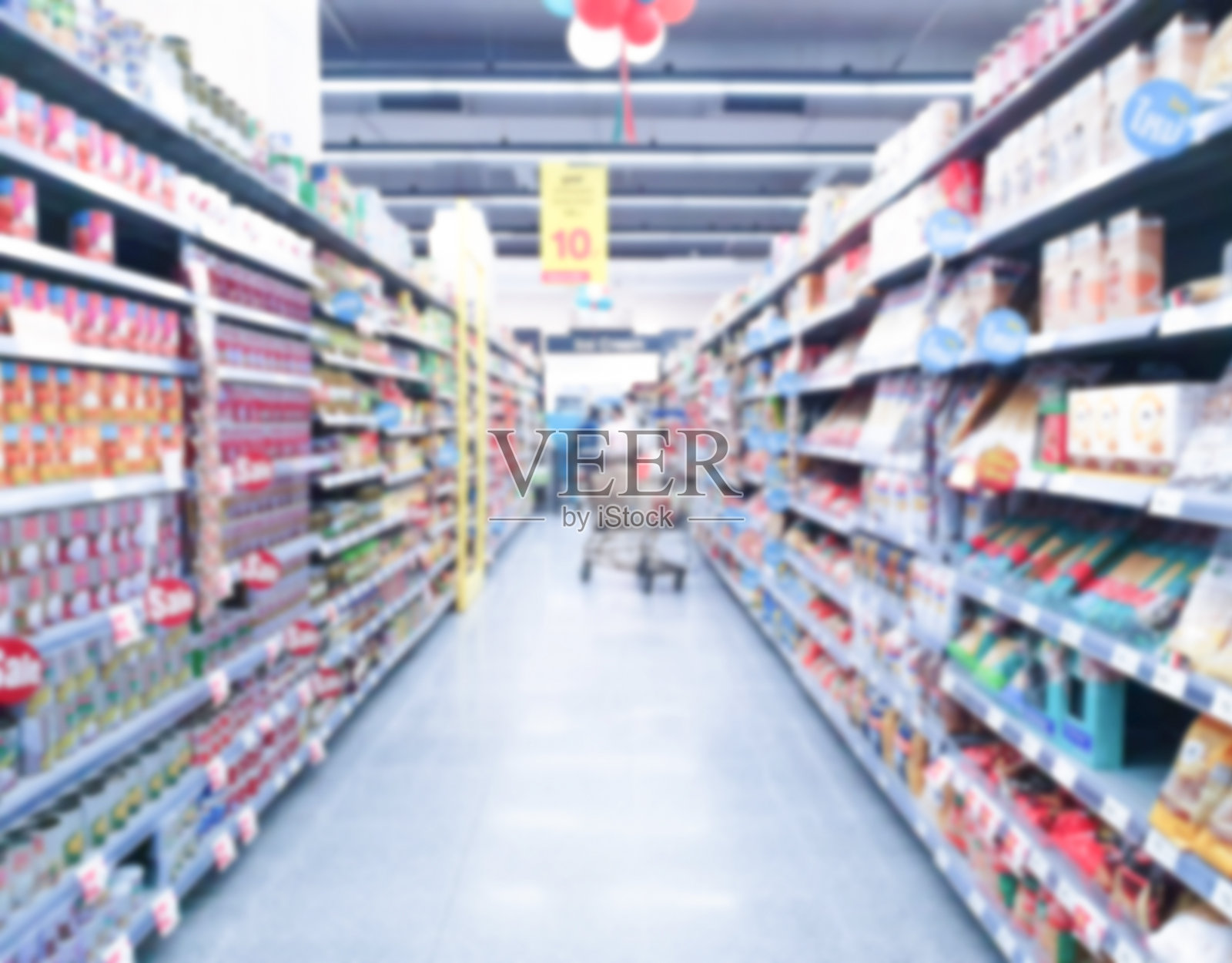 超市里的百货商店画面模糊照片摄影图片
