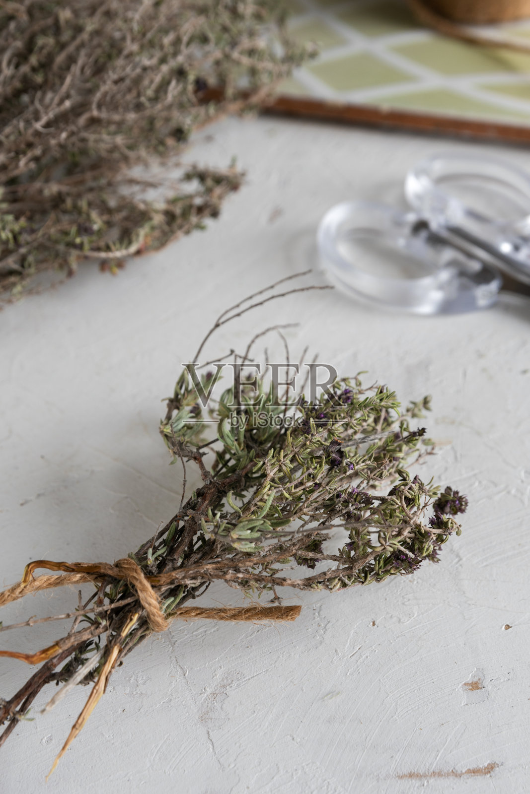 干百里香枝芳香植物照片摄影图片