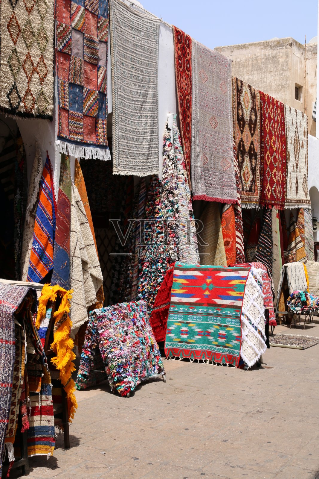 卡萨布兰卡哈伯斯的地毯市场照片摄影图片