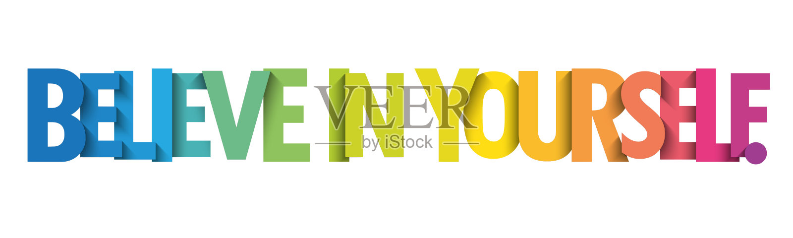 相信自己。彩色印刷横幅插画图片素材