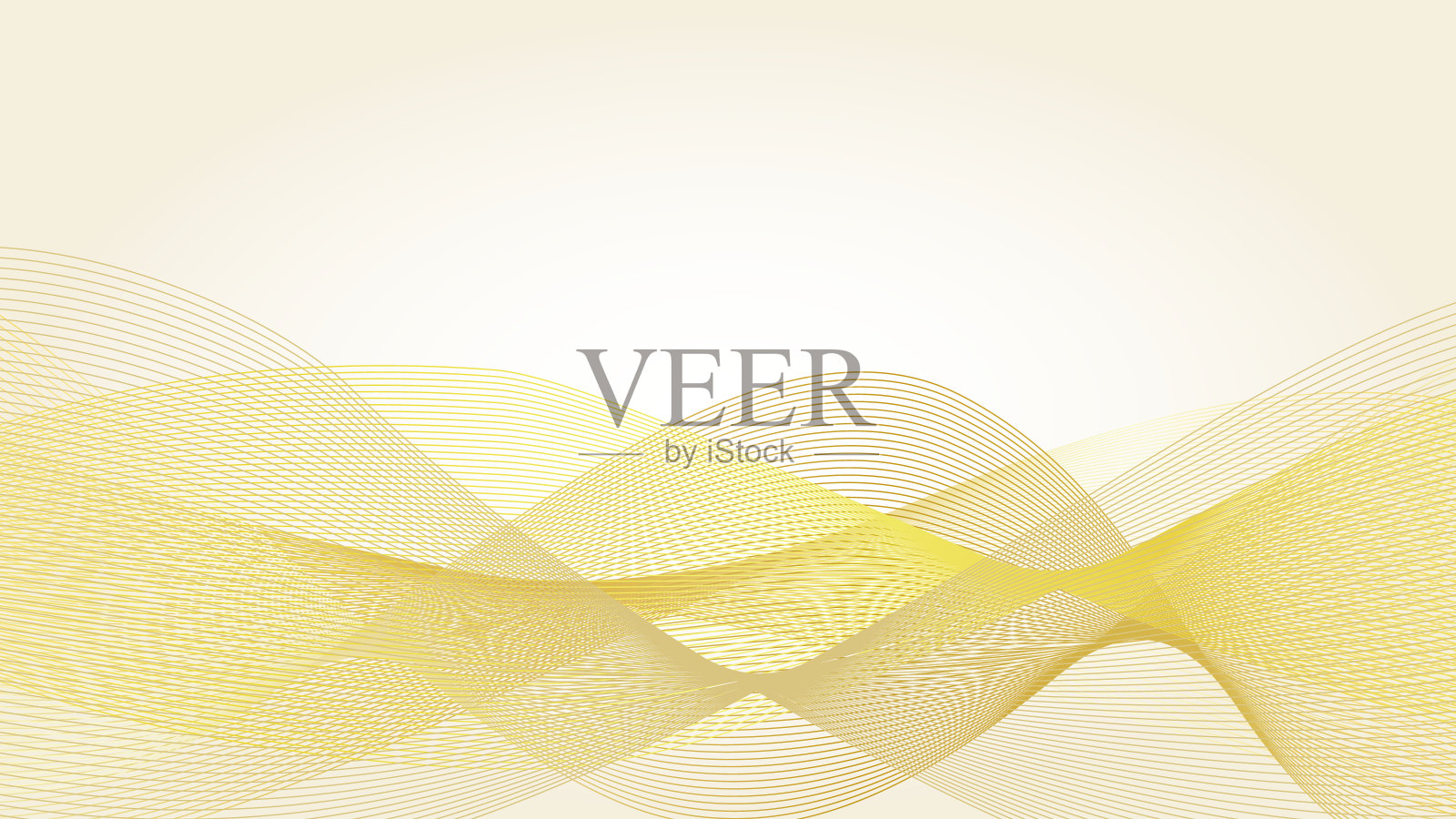 抽象的黄色和金色弯曲的波浪背景。插画图片素材