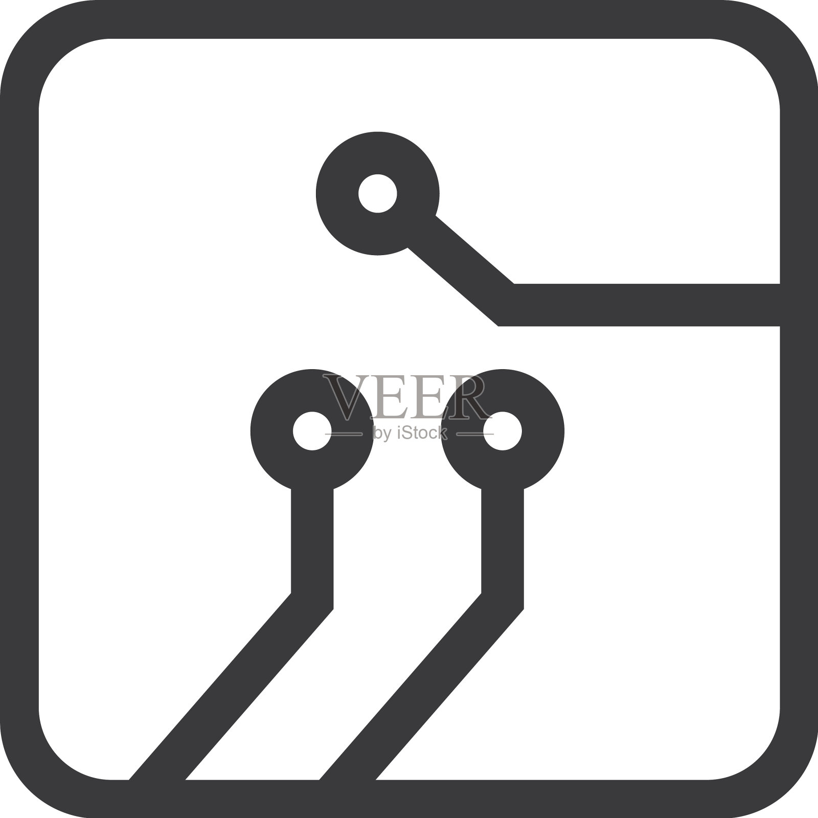 电路板线芯片图标标志插画图片素材