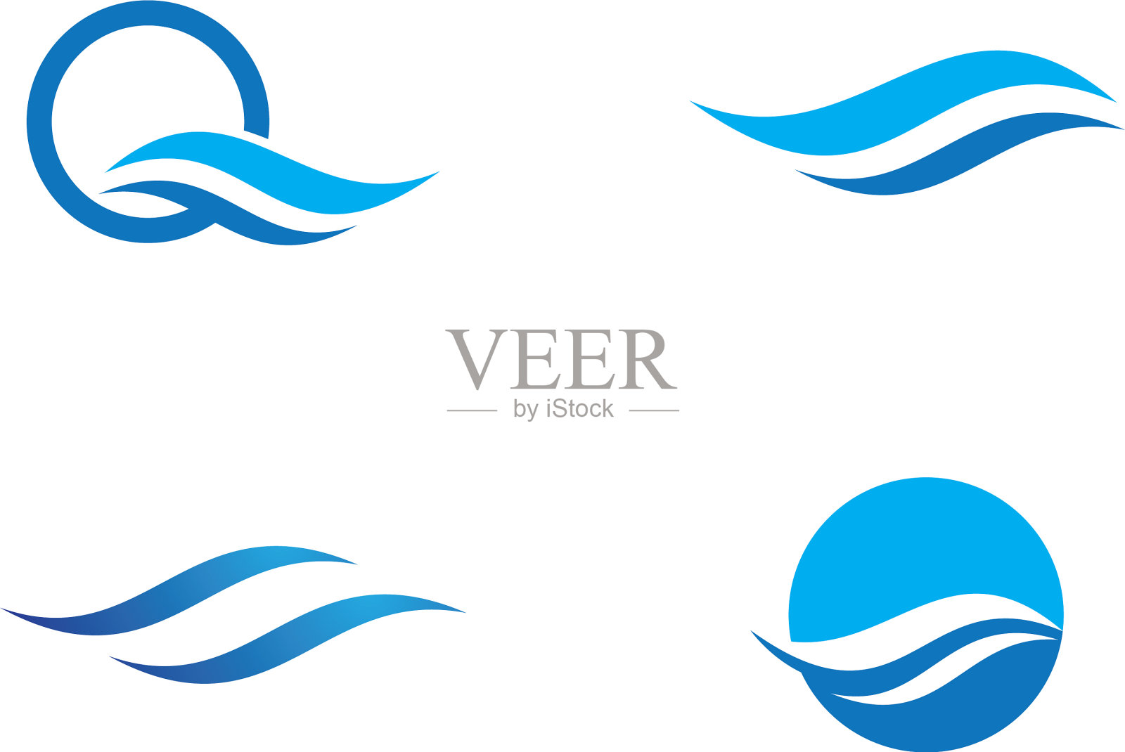 水波符号和图标标志模板插画图片素材