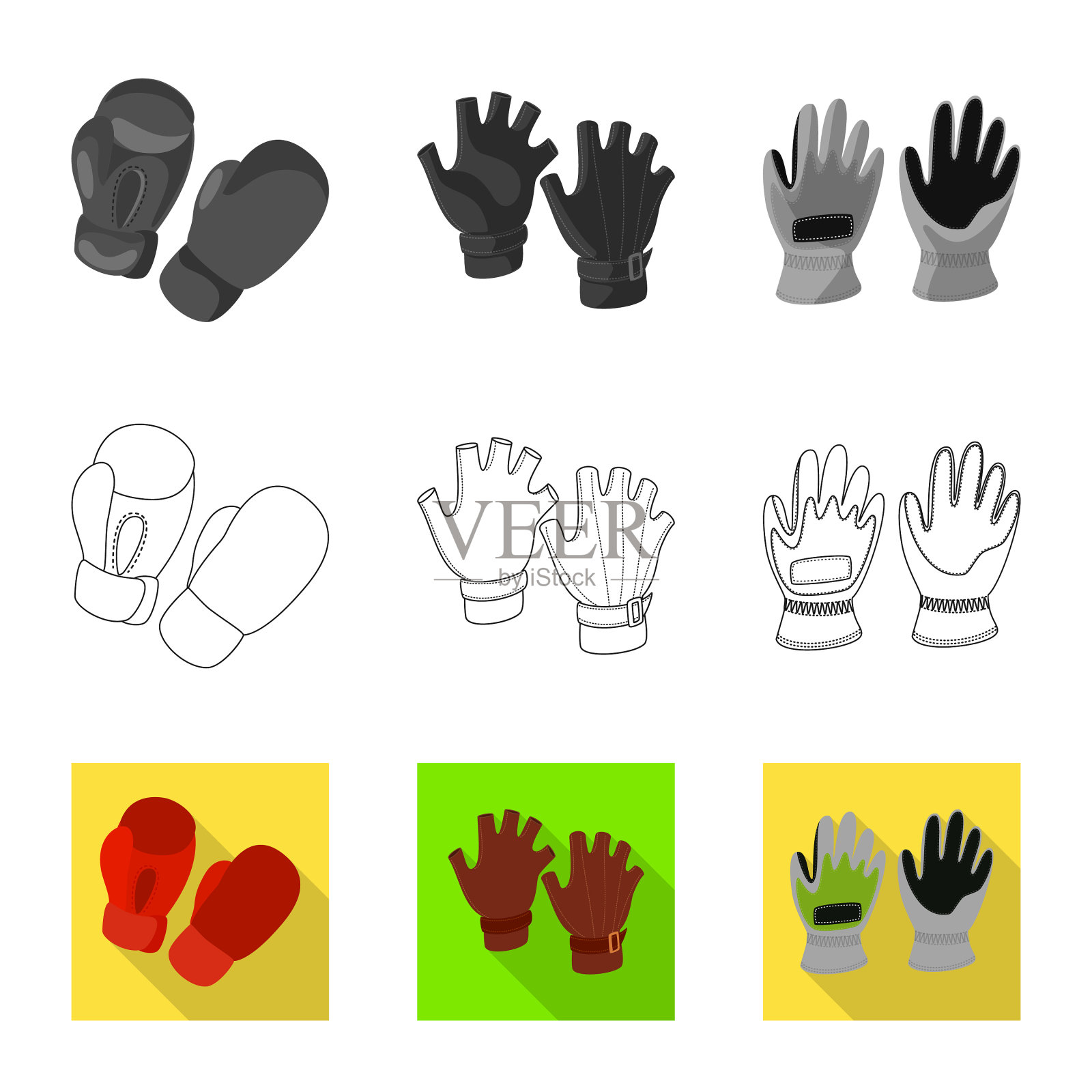 设计剪影和安全图标集图标素材