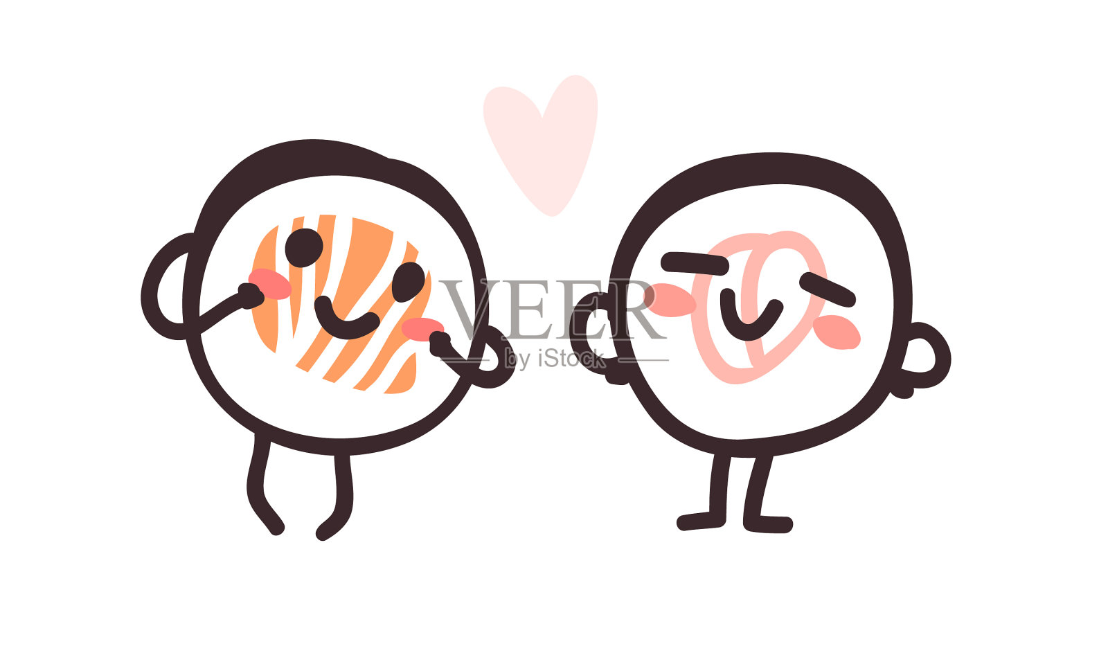 手绘海鲜表情创意水墨艺术插画图片素材