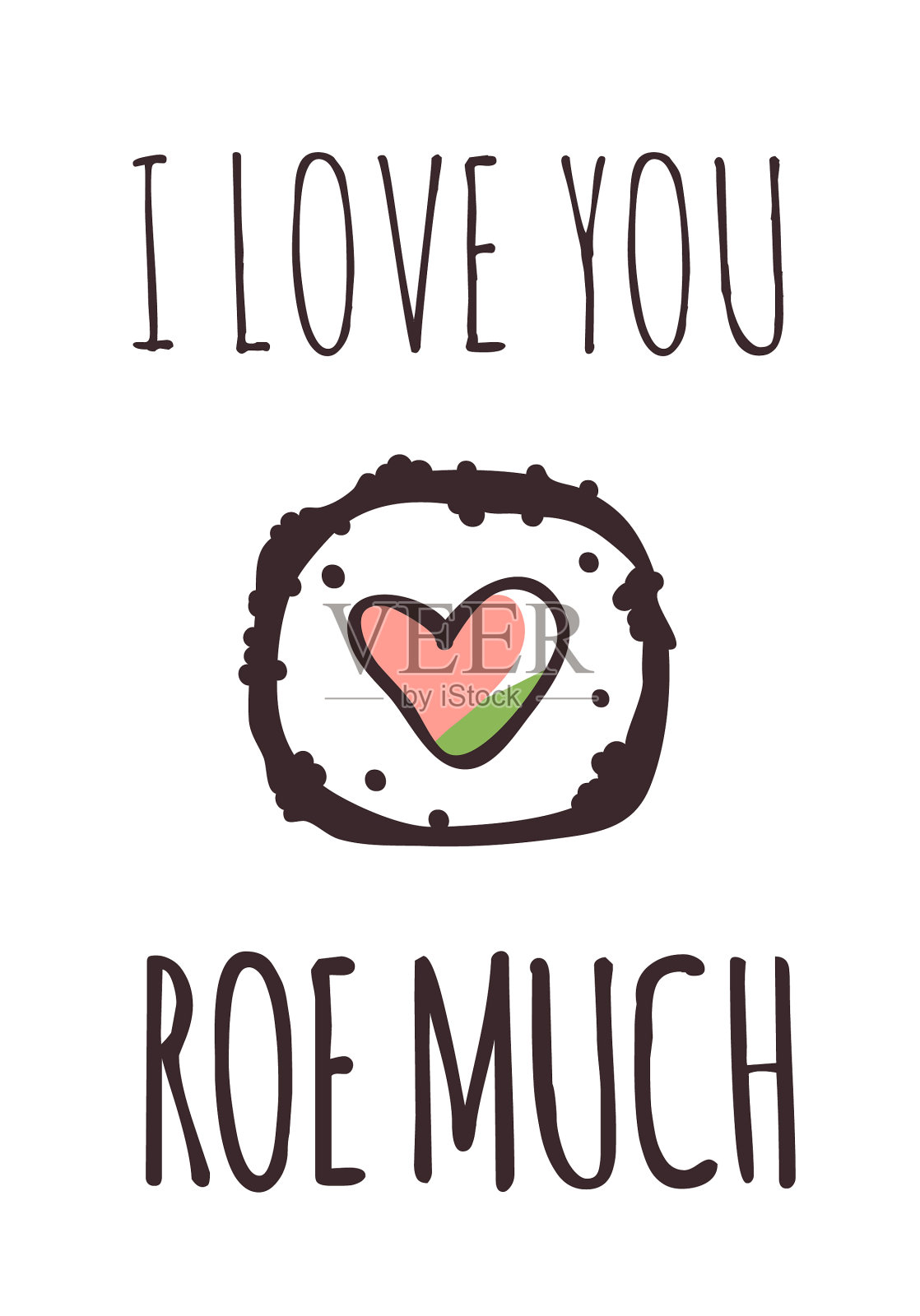 手绘海鲜和引用创意水墨艺术插画图片素材