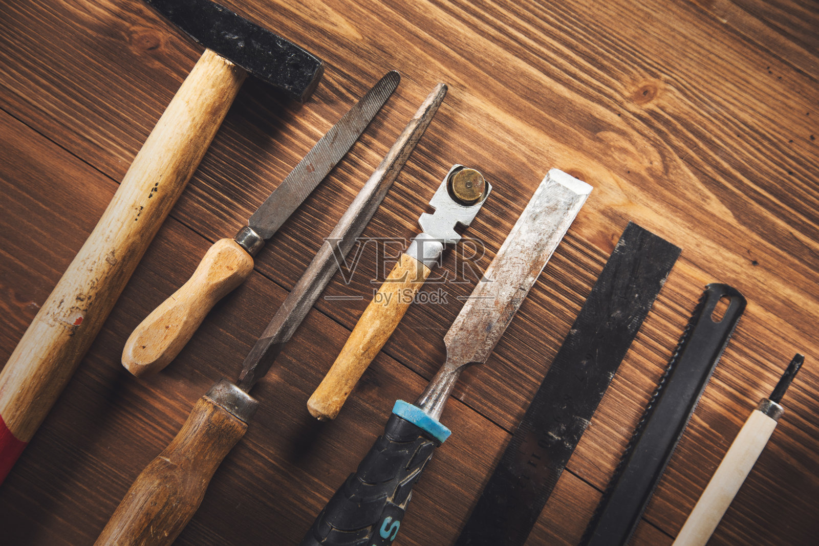 收集古董木工工具照片摄影图片