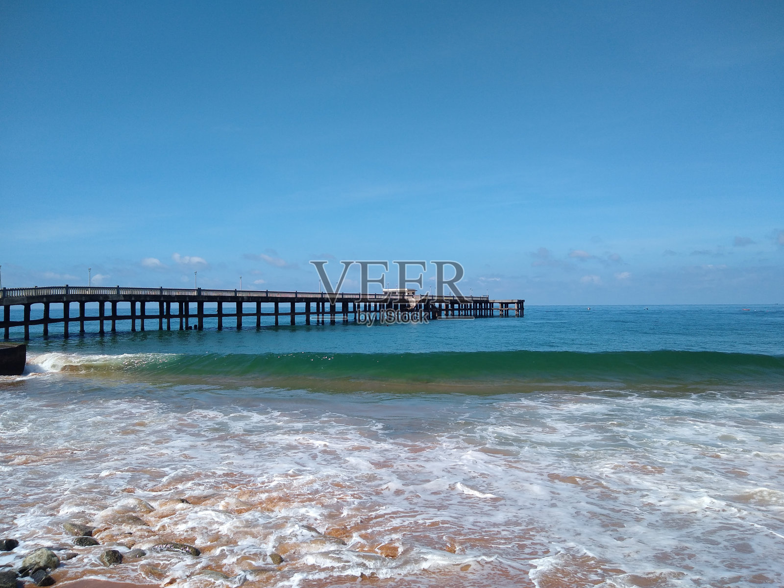 Valiyathura海桥，Thiruvananthapuram，喀拉拉，海景照片摄影图片