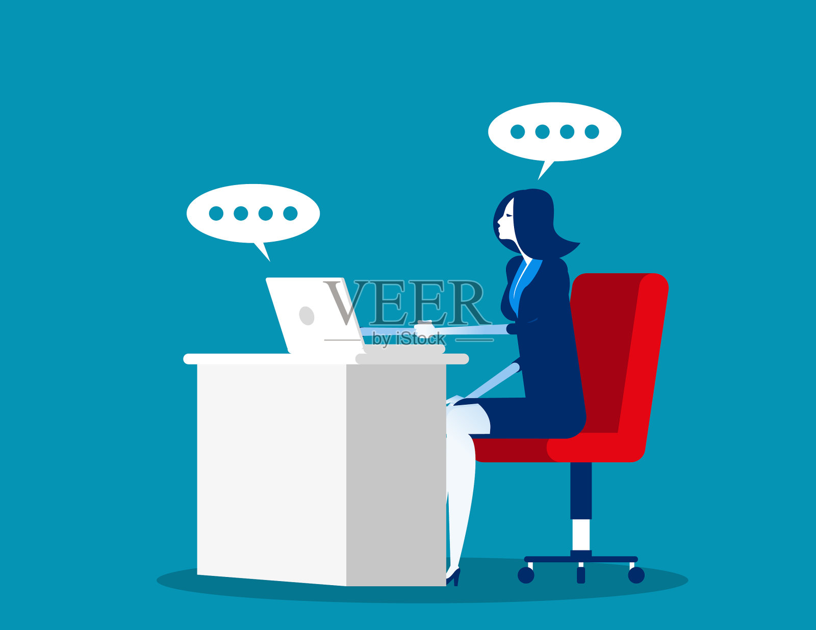 女商人谈话和握手业务插画图片素材