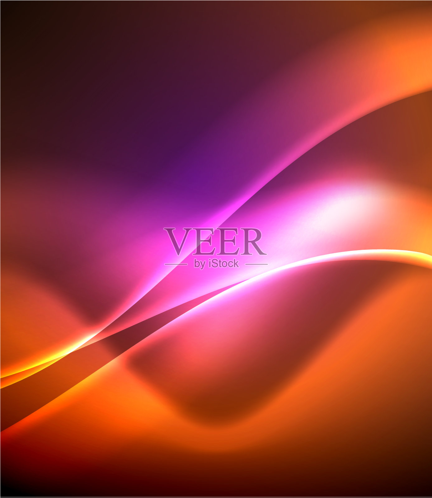 闪亮的颜色明亮的霓虹灯抽象波模板插画图片素材