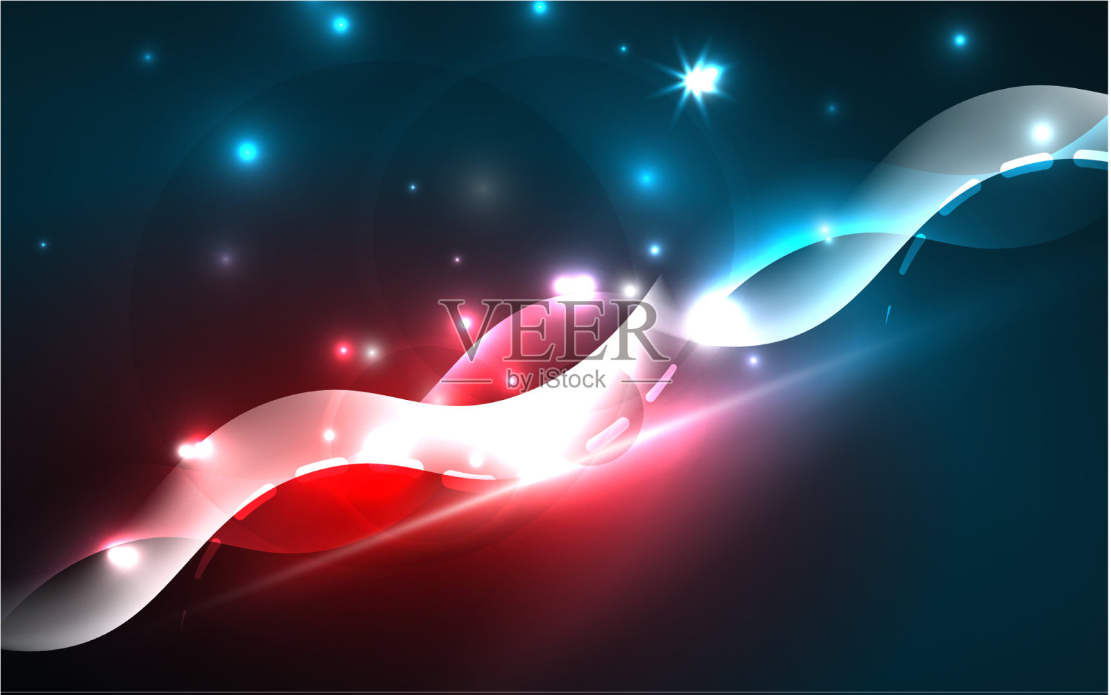 霓虹灯发光效果现代蓝色闪亮霓虹灯插画图片素材