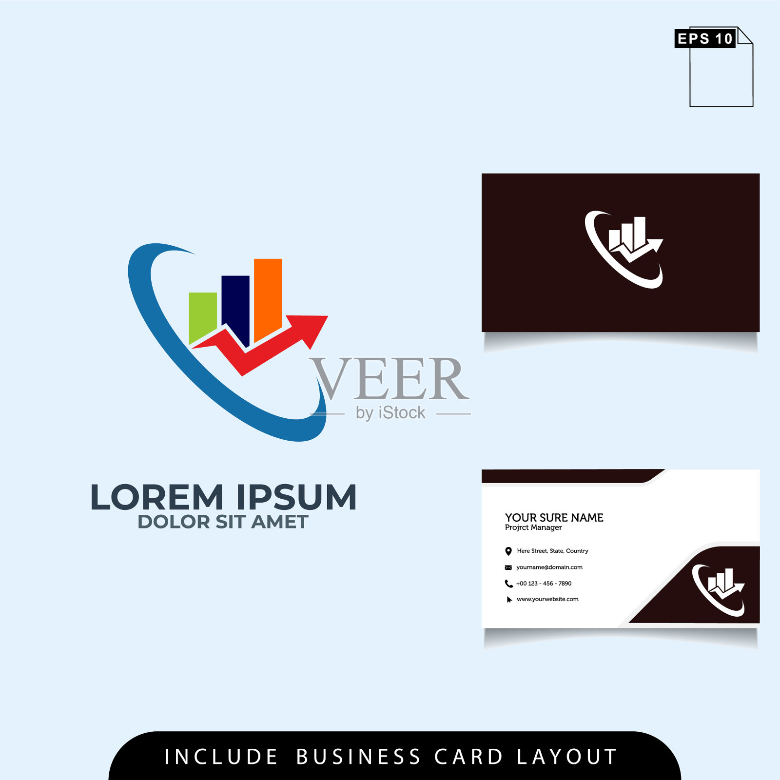 一个简单的金融标志设计理念与一个插画图片素材