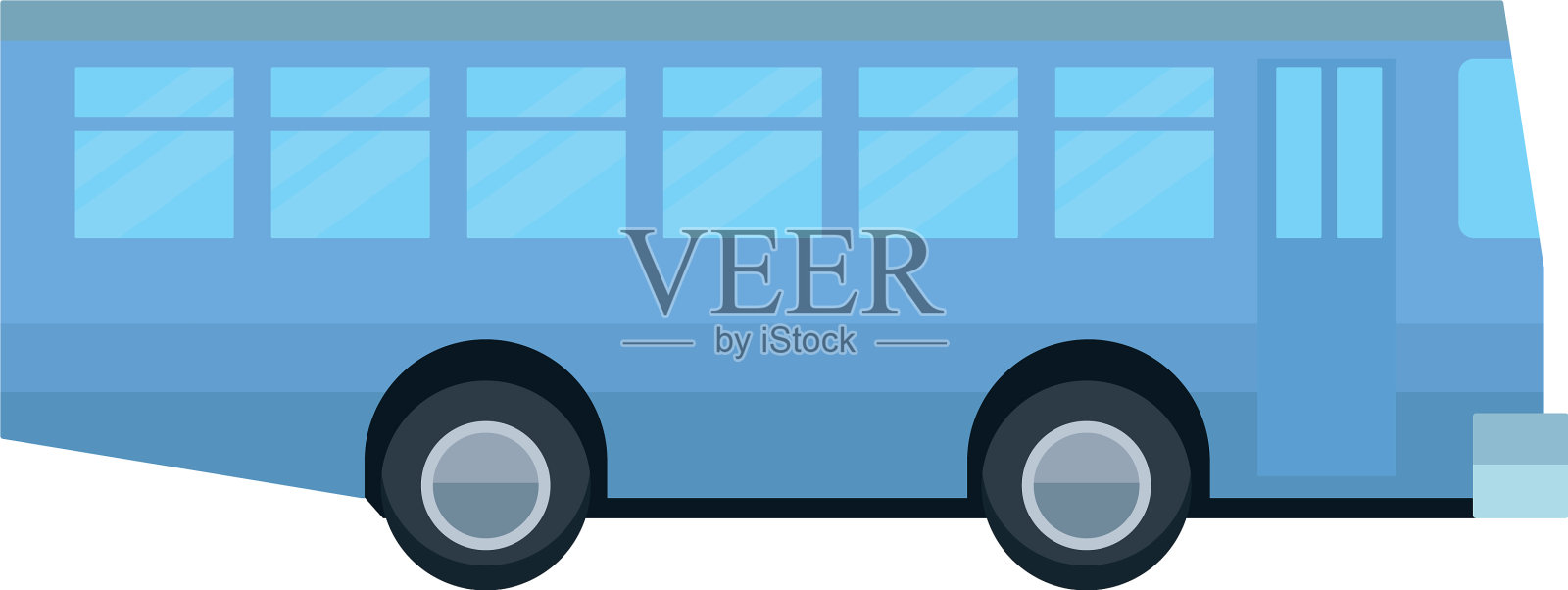 公共汽车车辆侧视图卡通插画图片素材