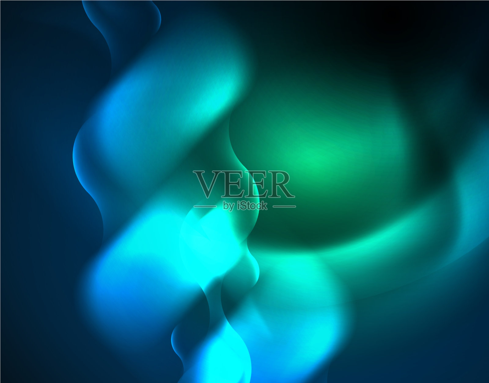 霓虹灯发光的波浪线蓝色高科技未来主义插画图片素材