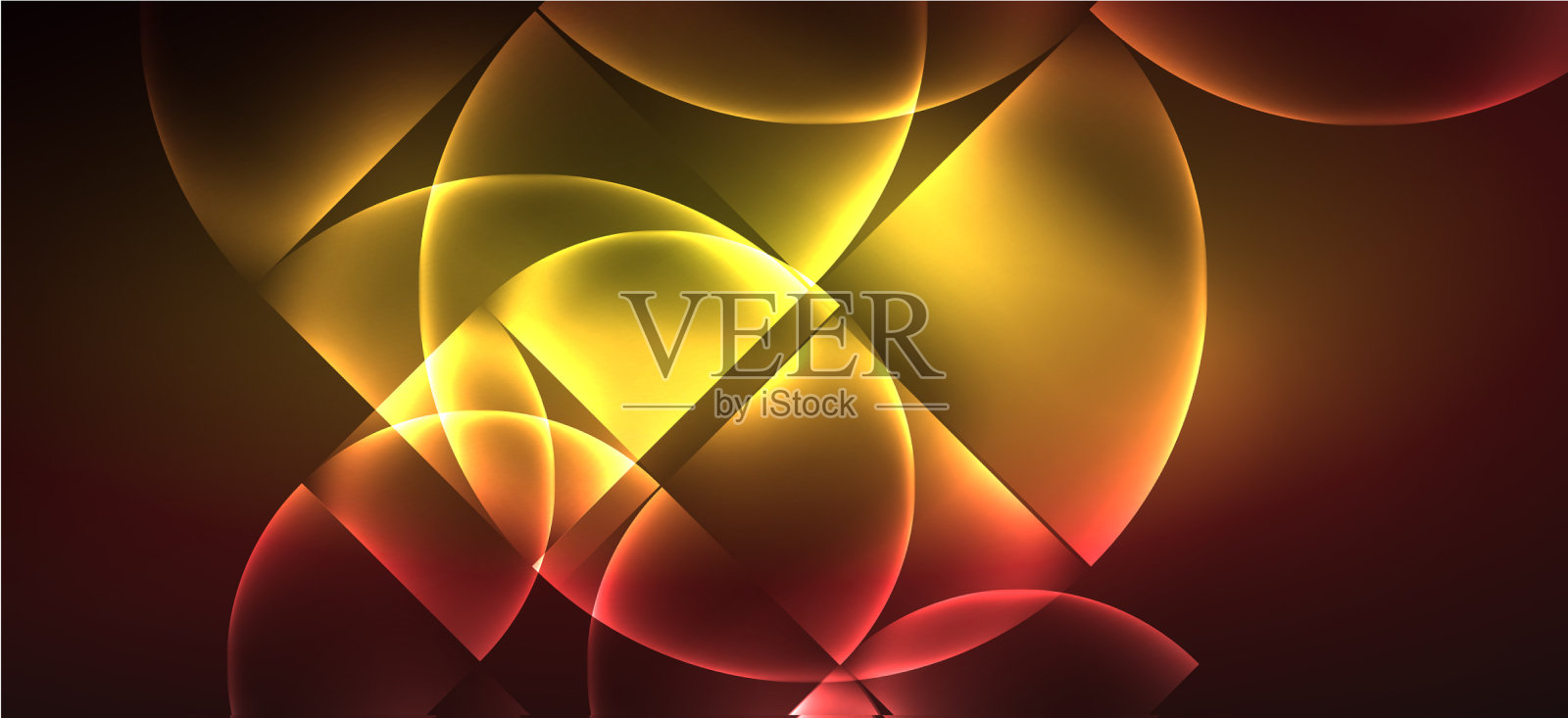 动态线条和形状的玻璃霓虹灯发光插画图片素材