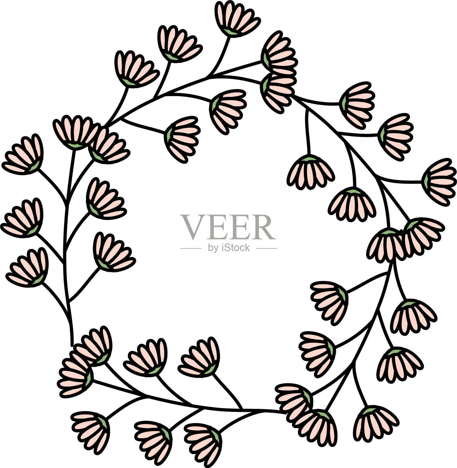 树叶植物花园自然花环设计元素图片