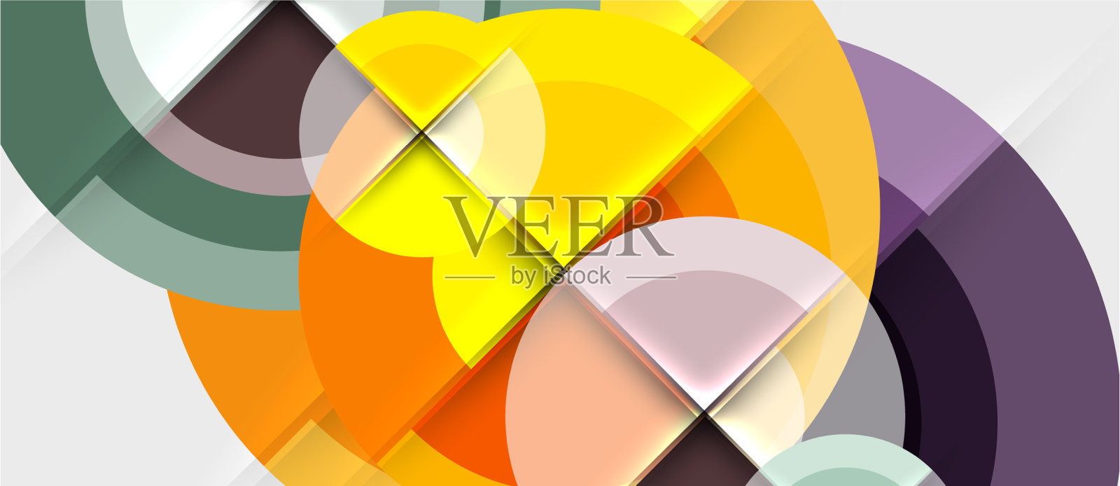 几何设计抽象背景-圆圈插画图片素材