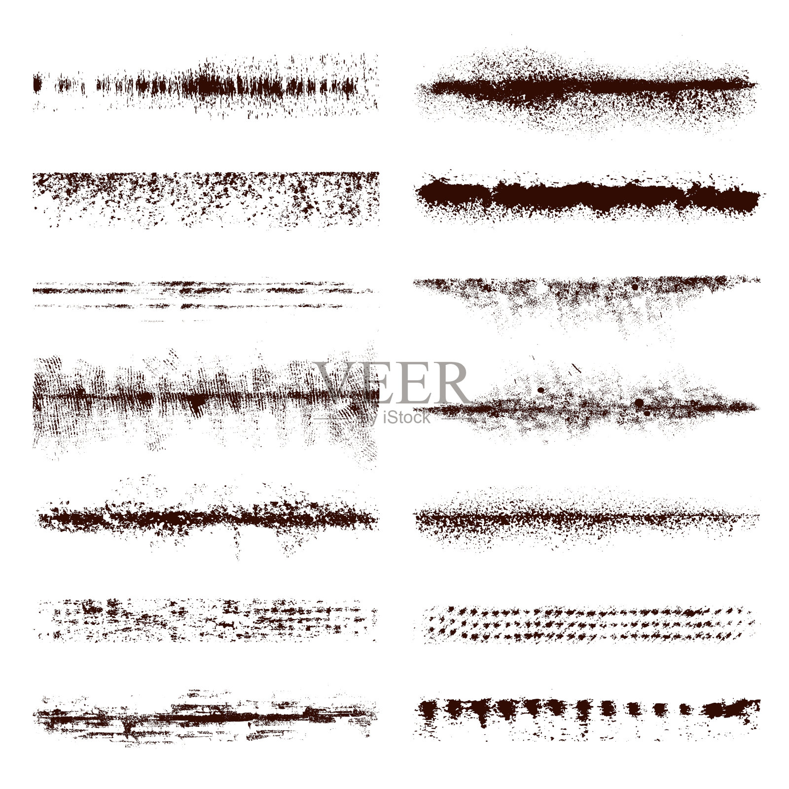 设置黑色油漆水墨笔触插画图片素材