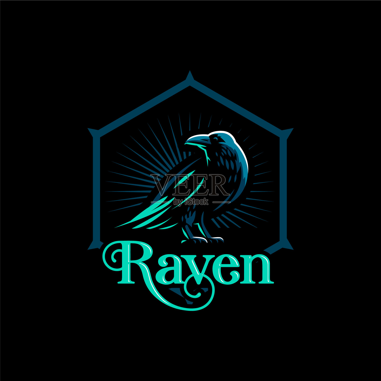 一只乌鸦站着插画图片素材