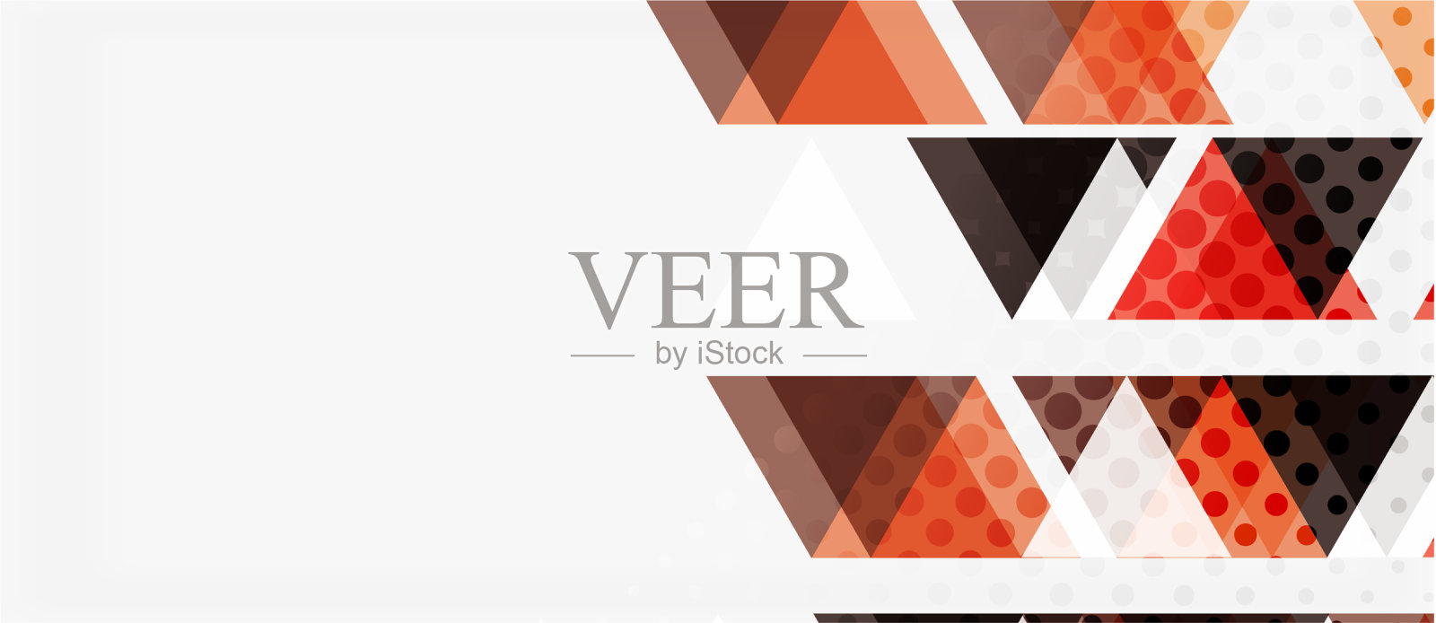 横幅上镶嵌着几何三角形的五彩图案插画图片素材