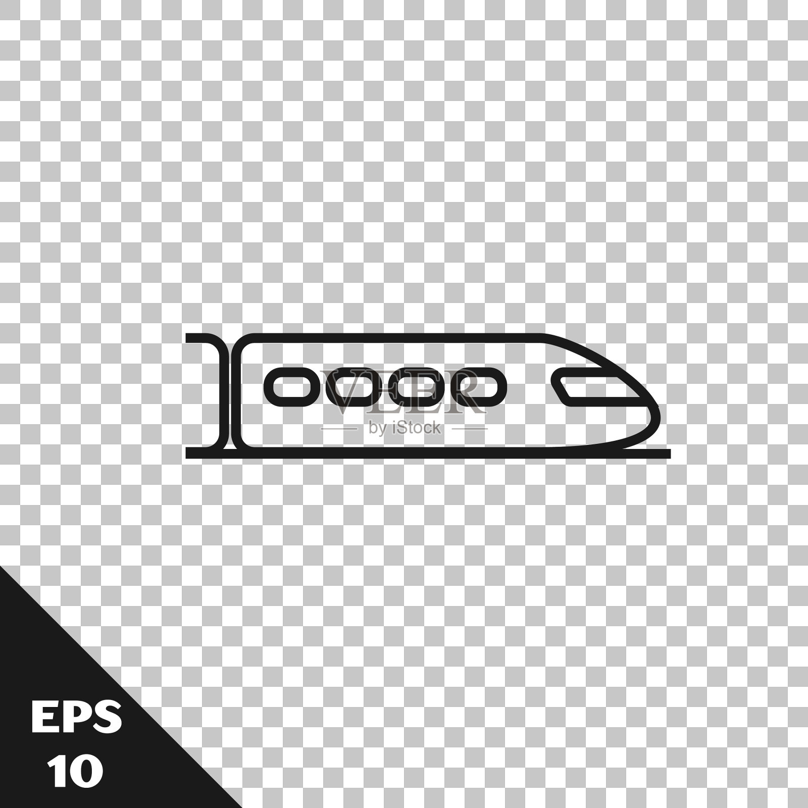 黑线列车图标隔离上透明插画图片素材