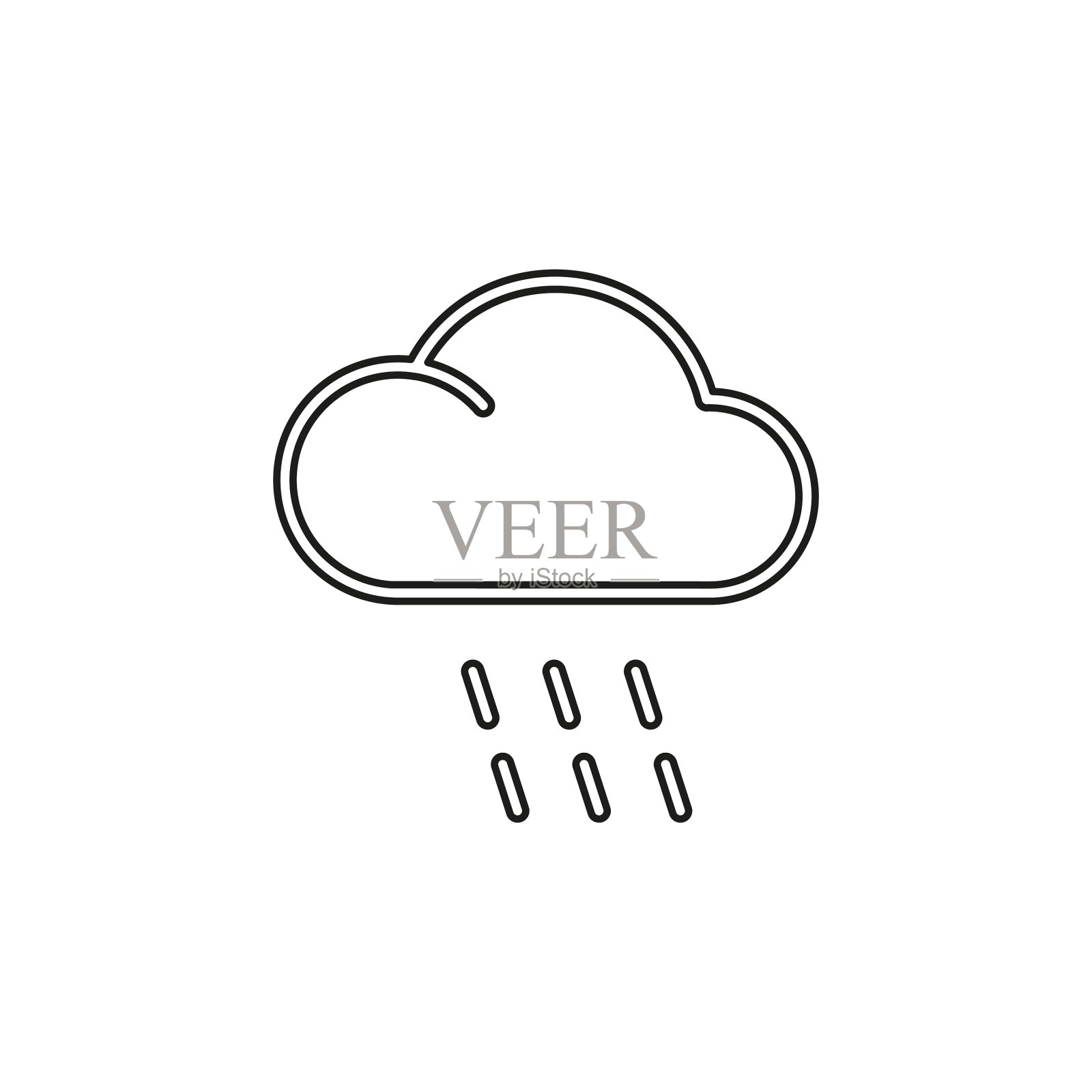 天气风暴太阳雨象征插画图片素材