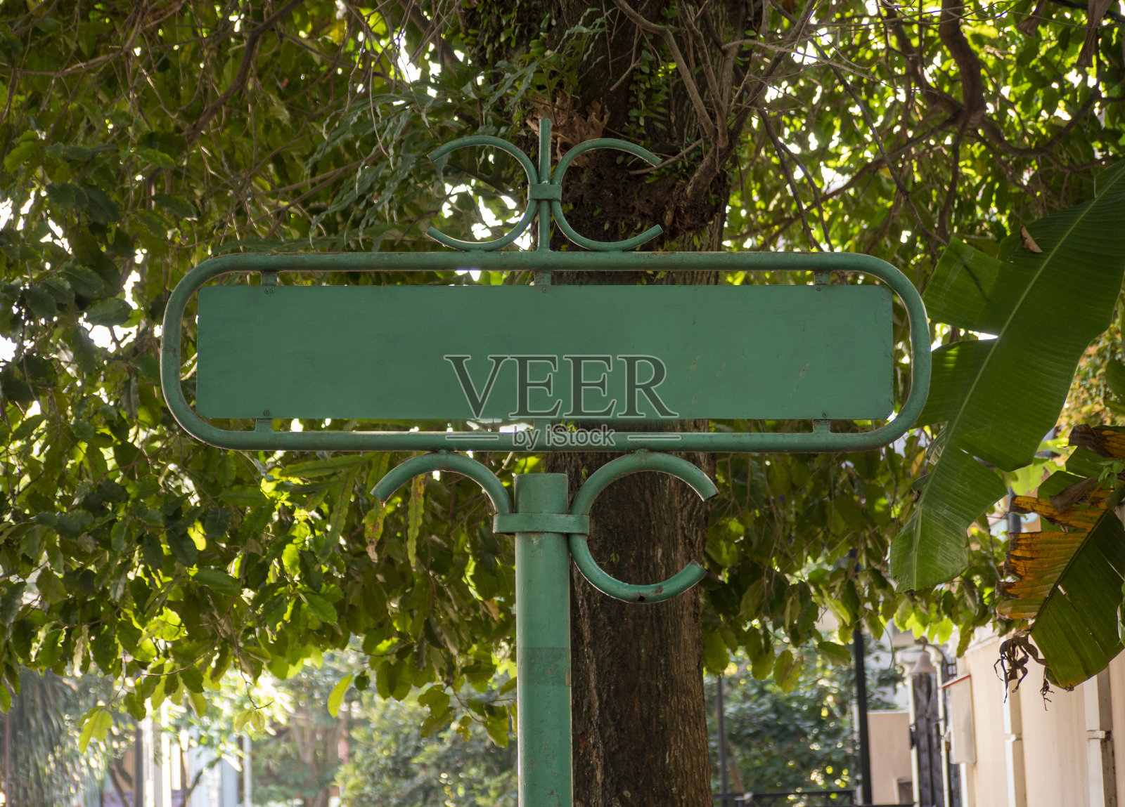 空的街道名称标志。照片摄影图片