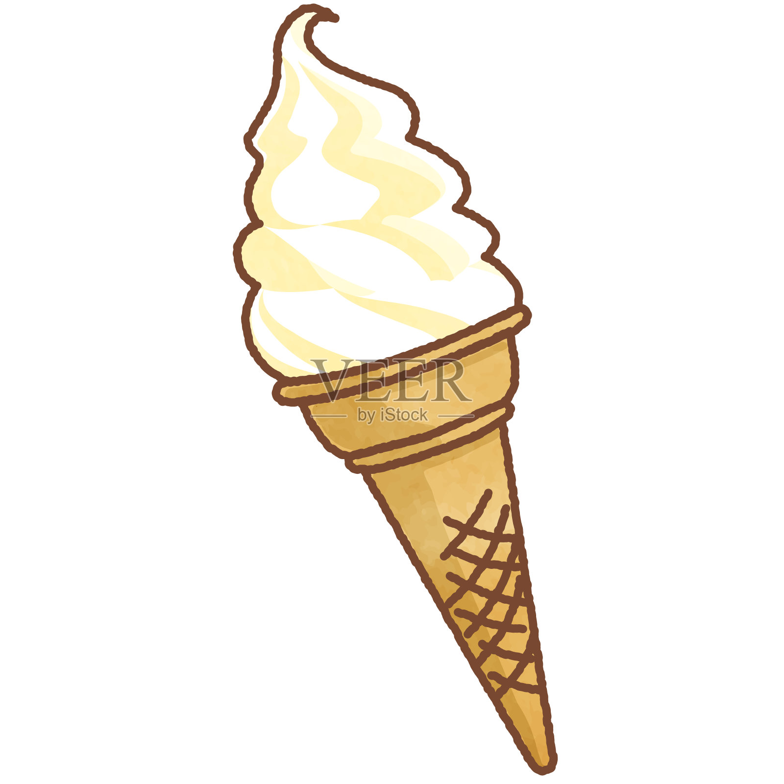 水彩风格软服务冰淇淋插图设计元素图片