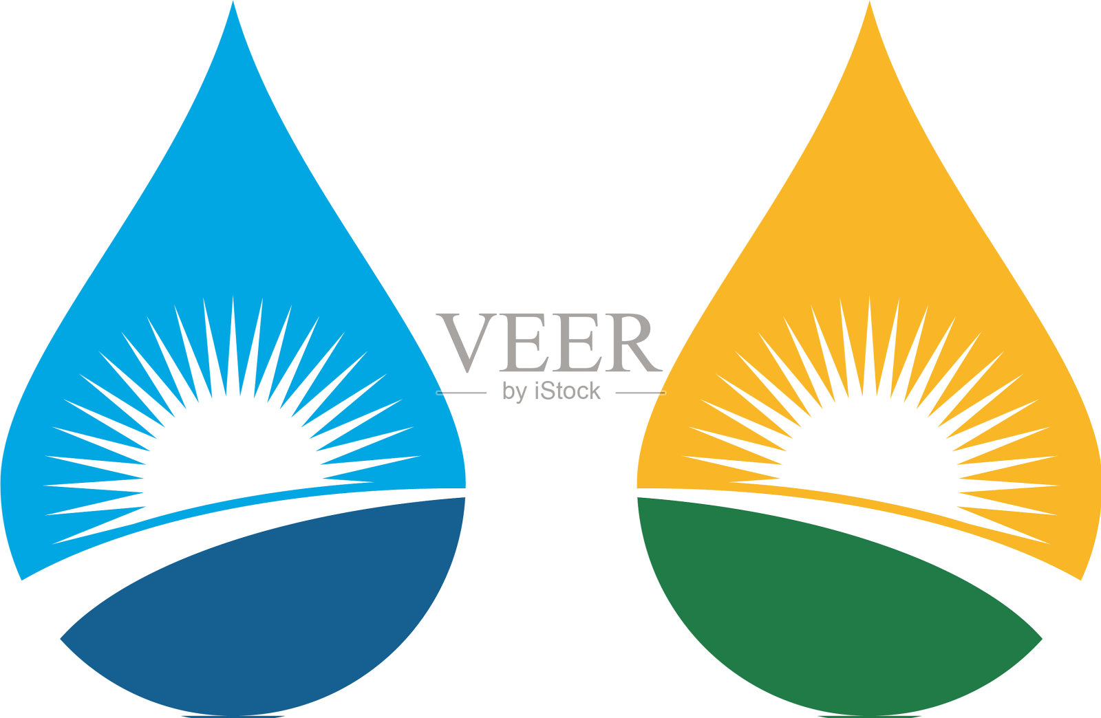 阳光水滴水标志模板设计eps 10设计元素图片