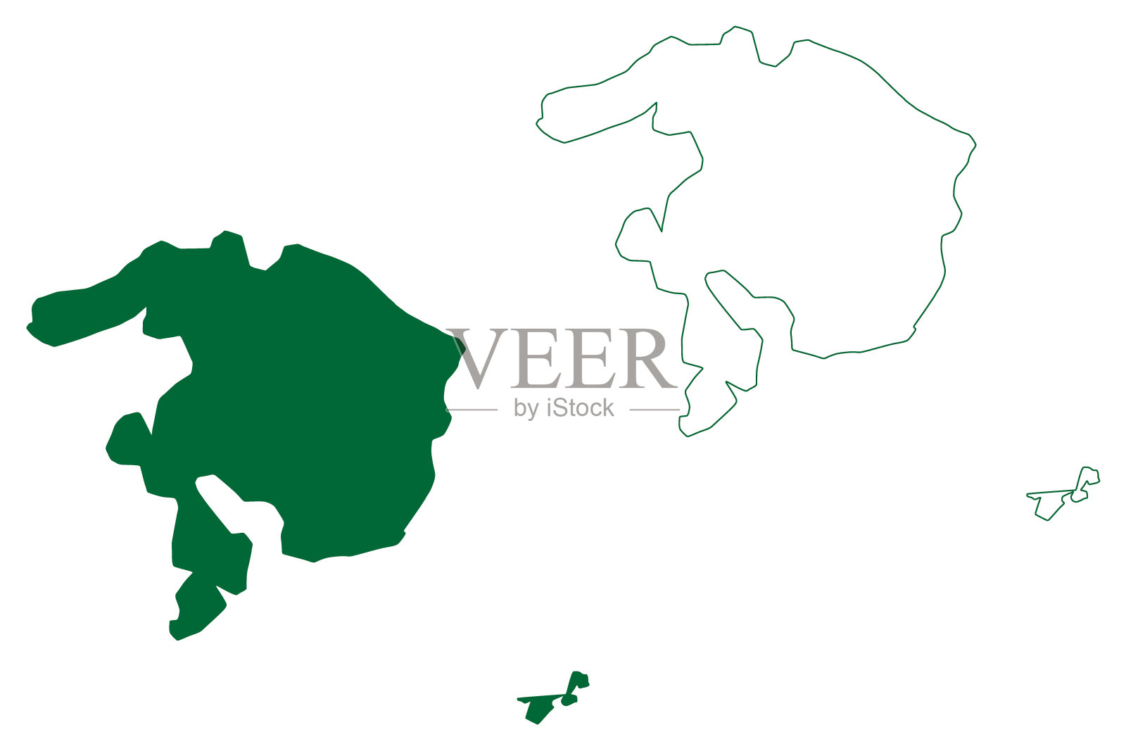 玛德琳岛(塞内加尔共和国)地图矢量插图，潦草素描玛德琳地图插画图片素材