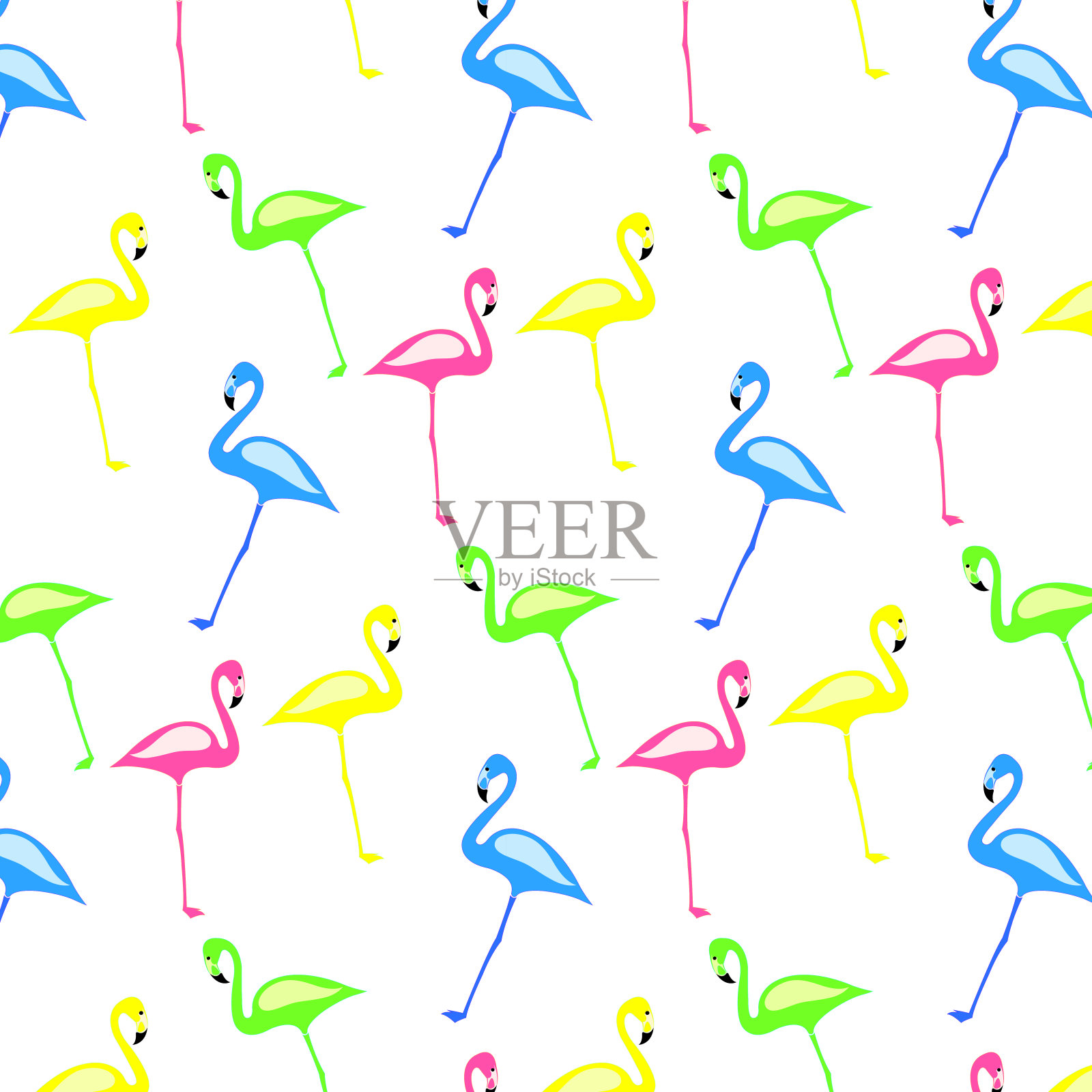 火烈鸟无缝模式插画图片素材